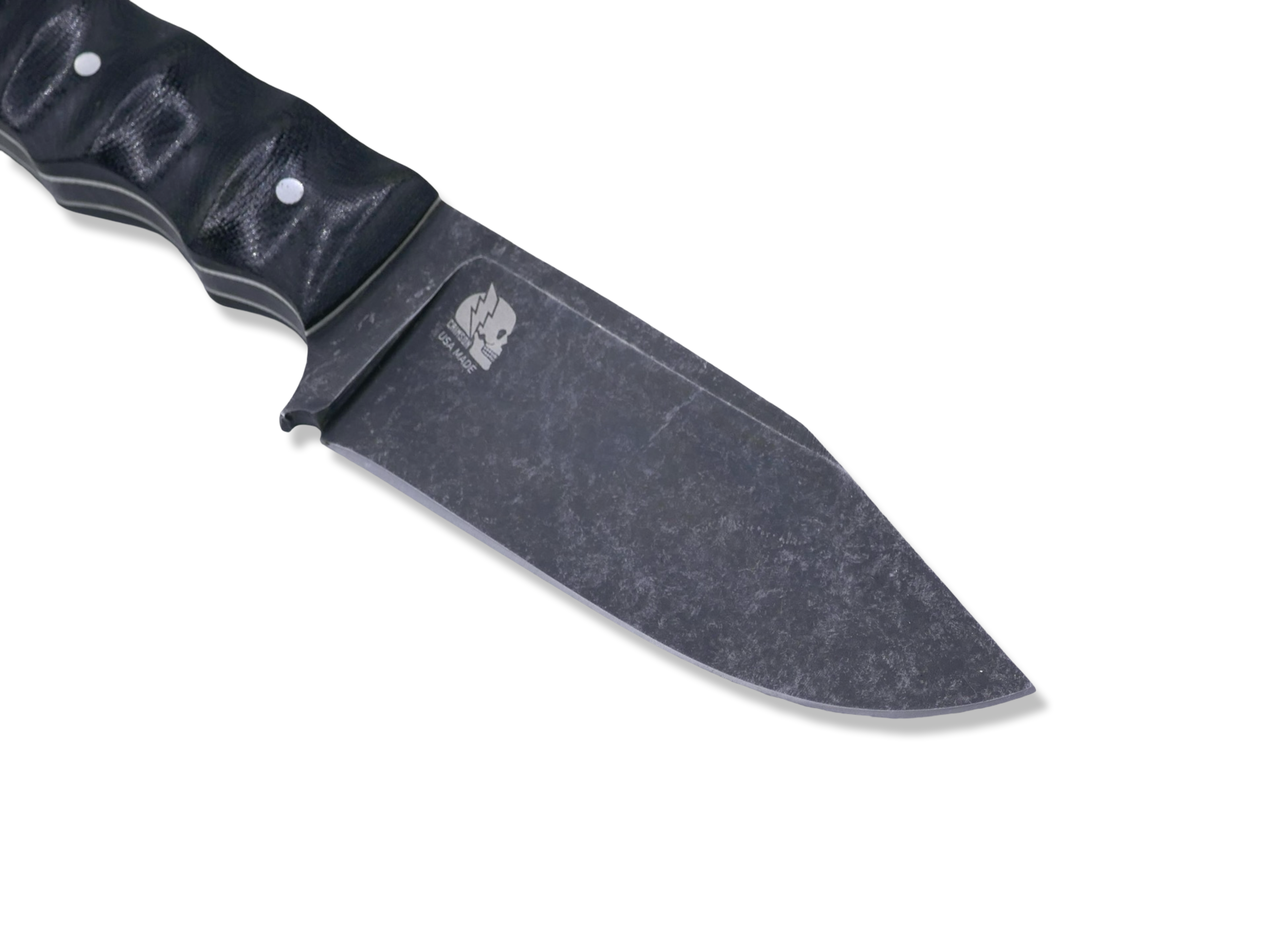 Slayer Mini Hollow Grind Custom - Dark Stonewash / Black Micarta / White G-10 Liner / SHEATH INCLUDED