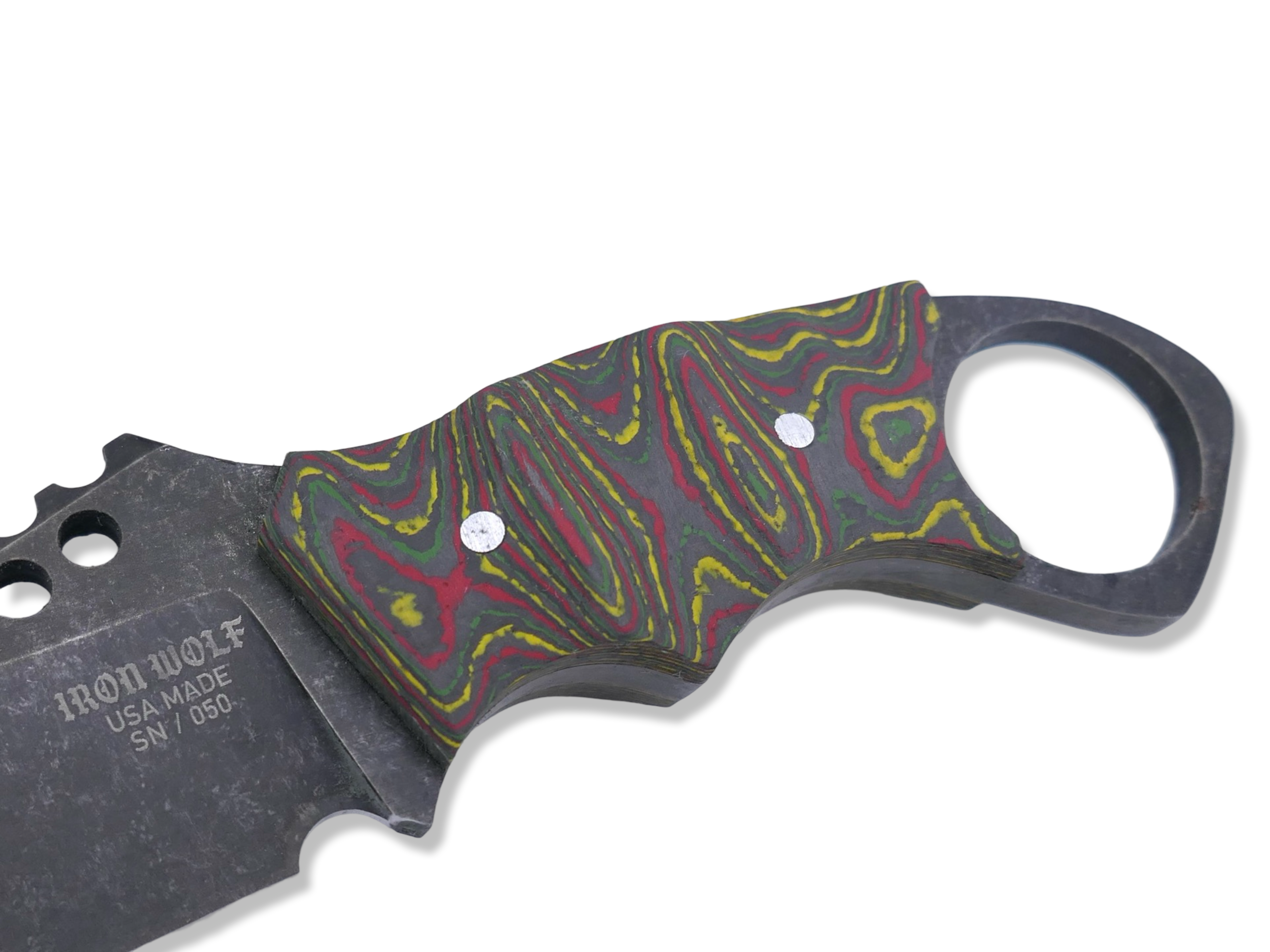 IRON WOLF Custom 1 of 1 - Dark Stonewash / Camo Carbon Handle