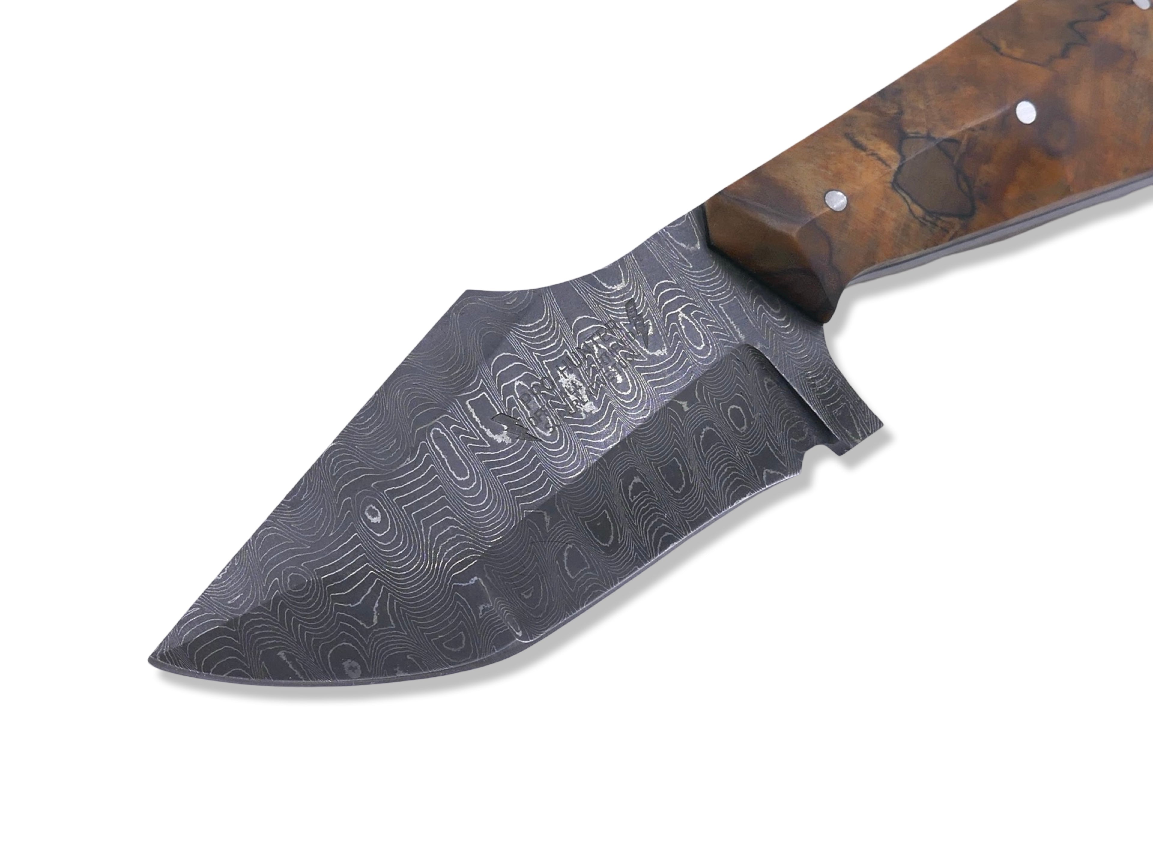 Pro Hunter for “Islam Makhachev “ Custom 1 of 1 - Vegas Forge Stainless Damascus / Spalted Ambrosia Handle / Black G-10 Liner / USA MADE