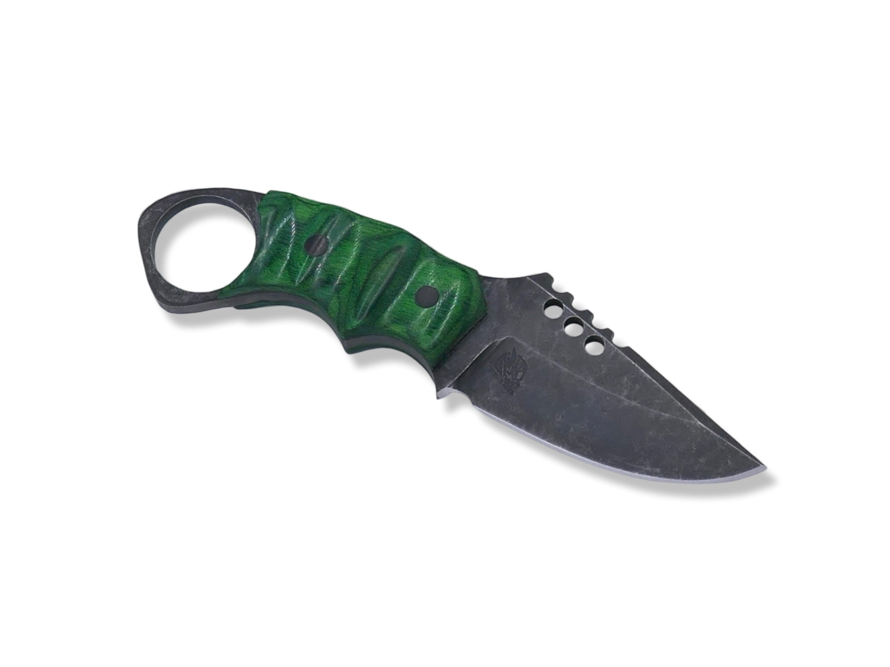 IRON WOLF - Dark Stonewash / Green Dymalux Handle