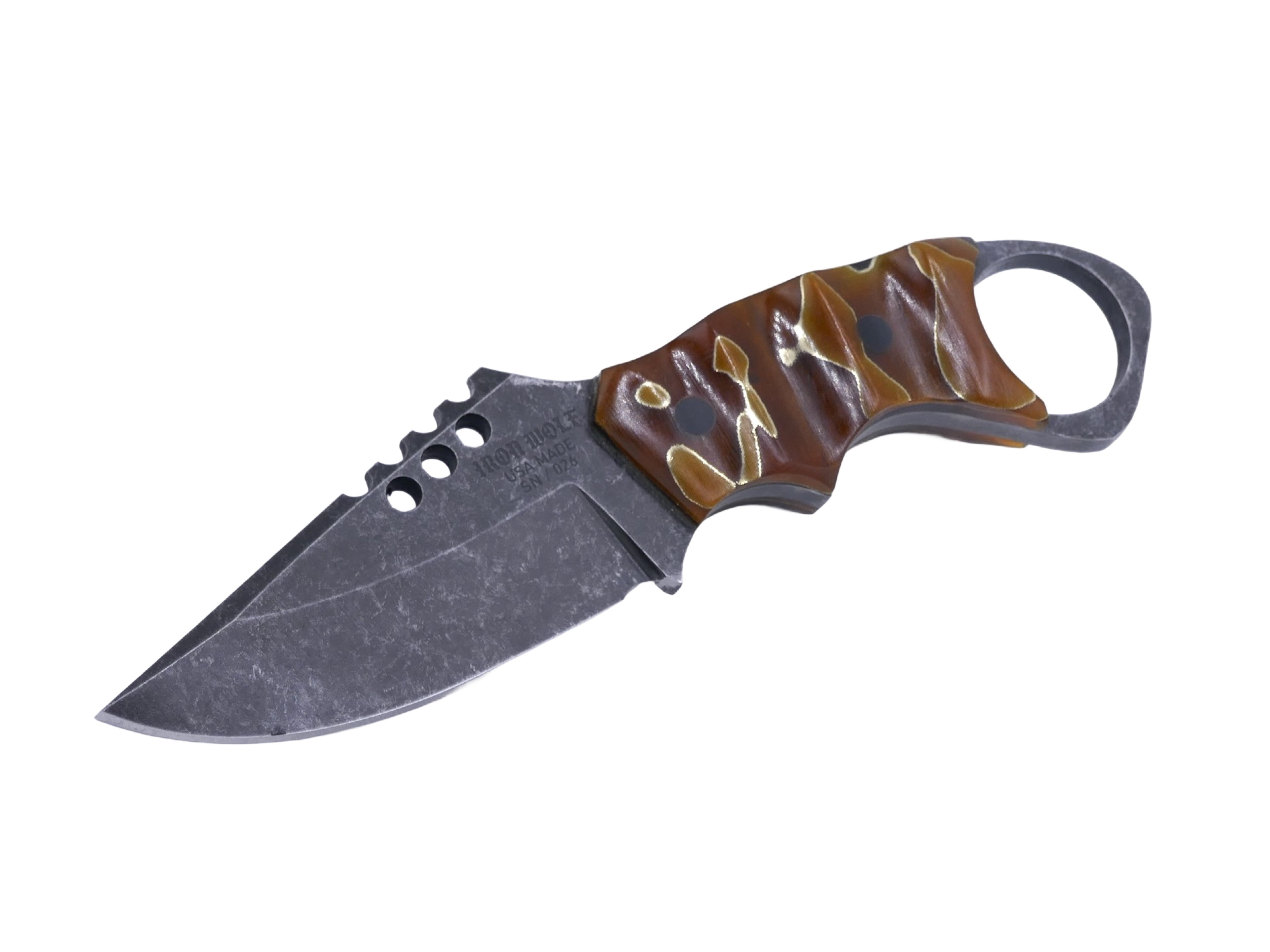 IRON WOLF - Dark Stonewash / Gold Raffir Handle