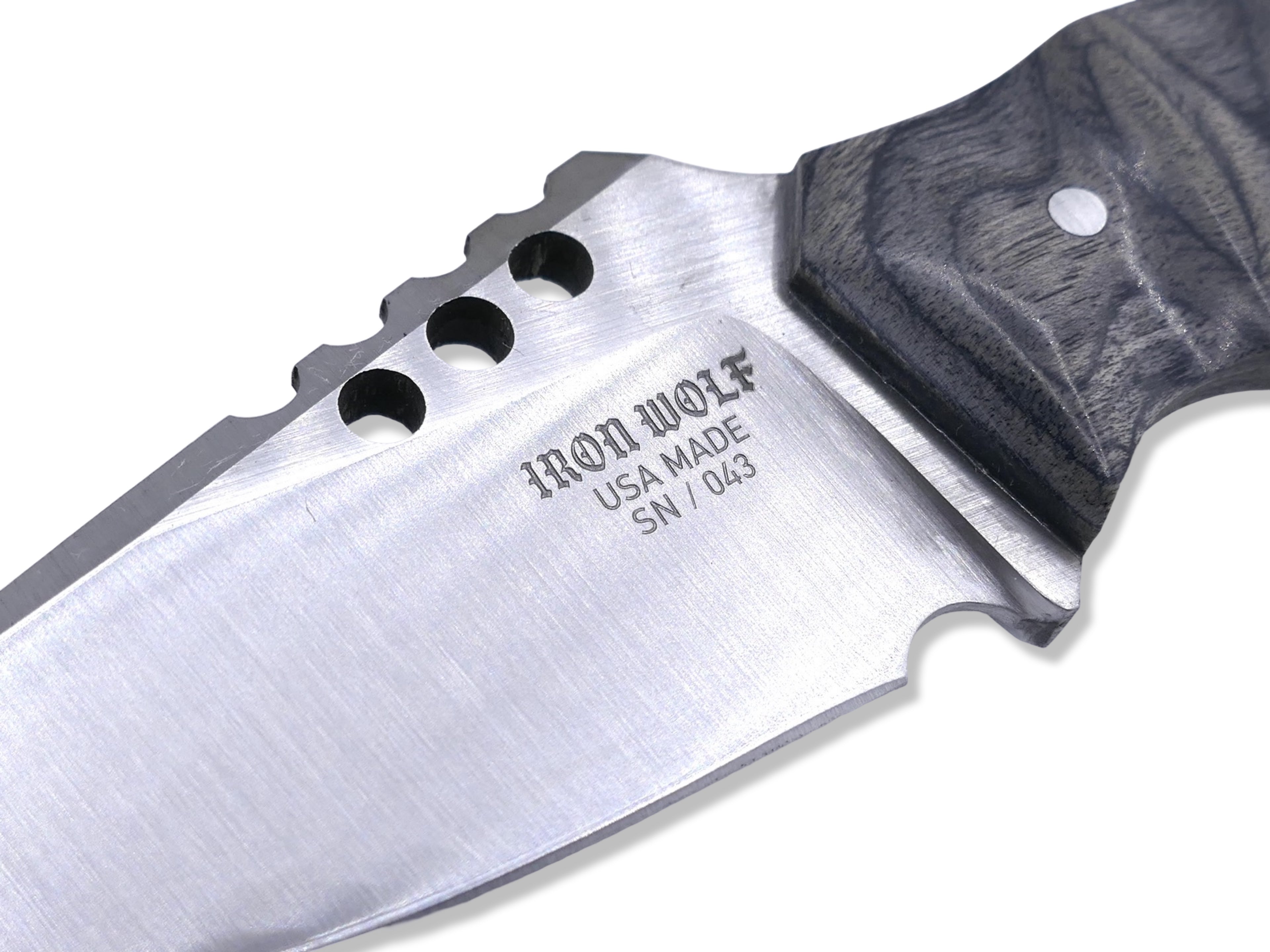 IRON WOLF Custom 1 of 1 - Satin Finish / Charcoal Wood Handle