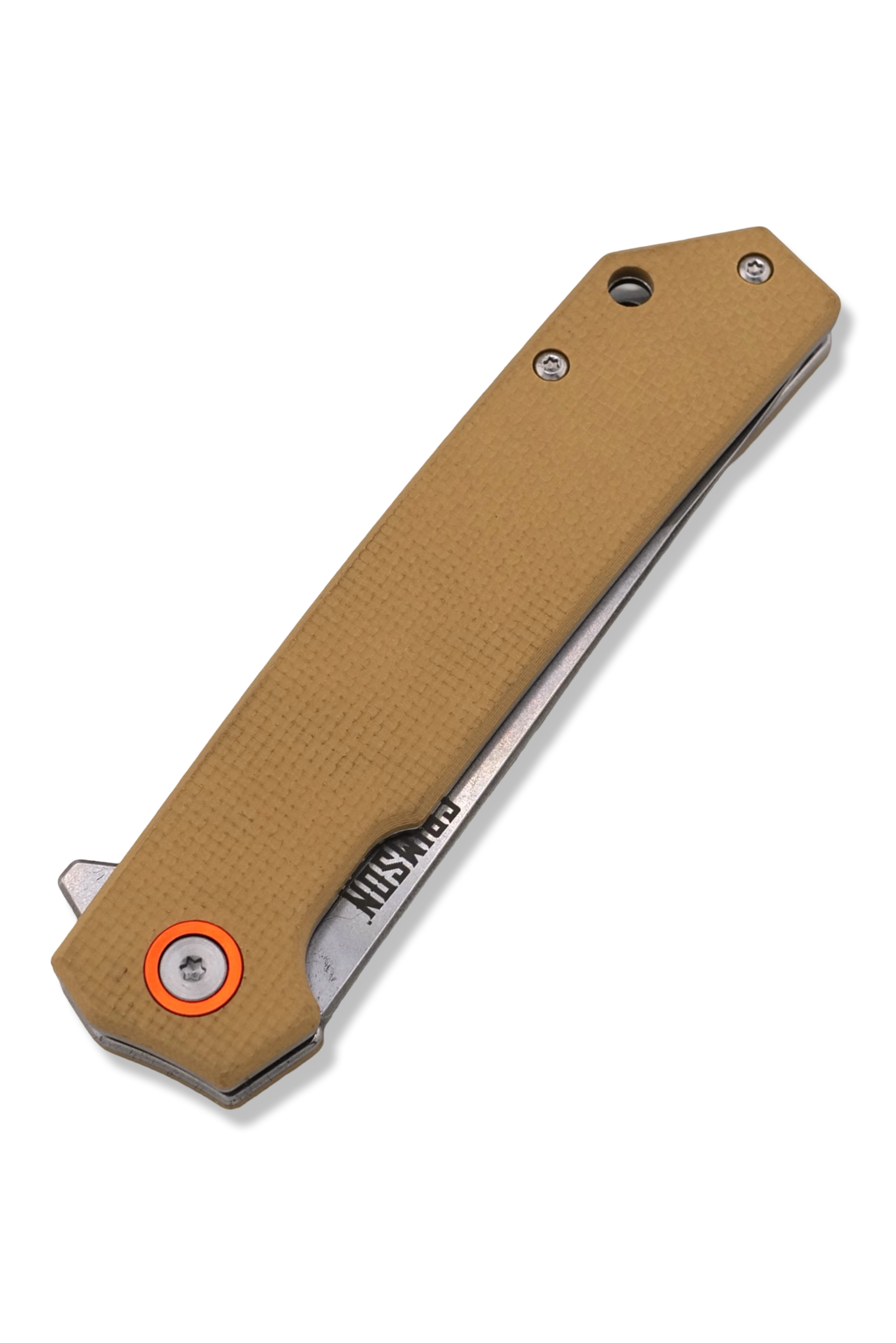 P1 Flipper Tanto - Tan Micarta Handle / Stonewash Blade