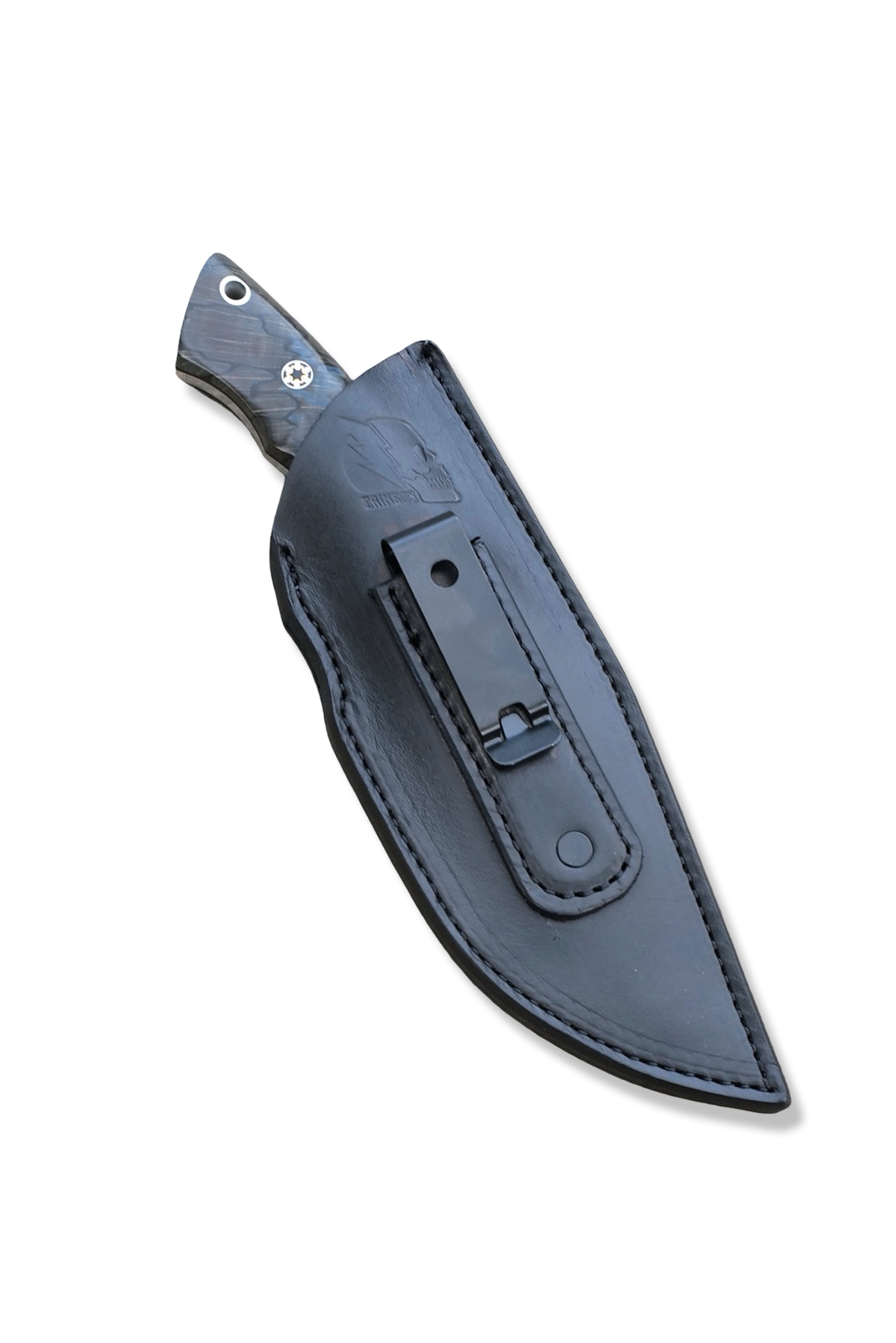 “ ODB “ Custom PROTOTYPE - Baker Forge Tigermai / Bronze + Copper Damascus / Raffir Handle / Copper - Nickel - Brass Split / Mosaic Pins / Python Inlay Sheath / Jason Knight Design
