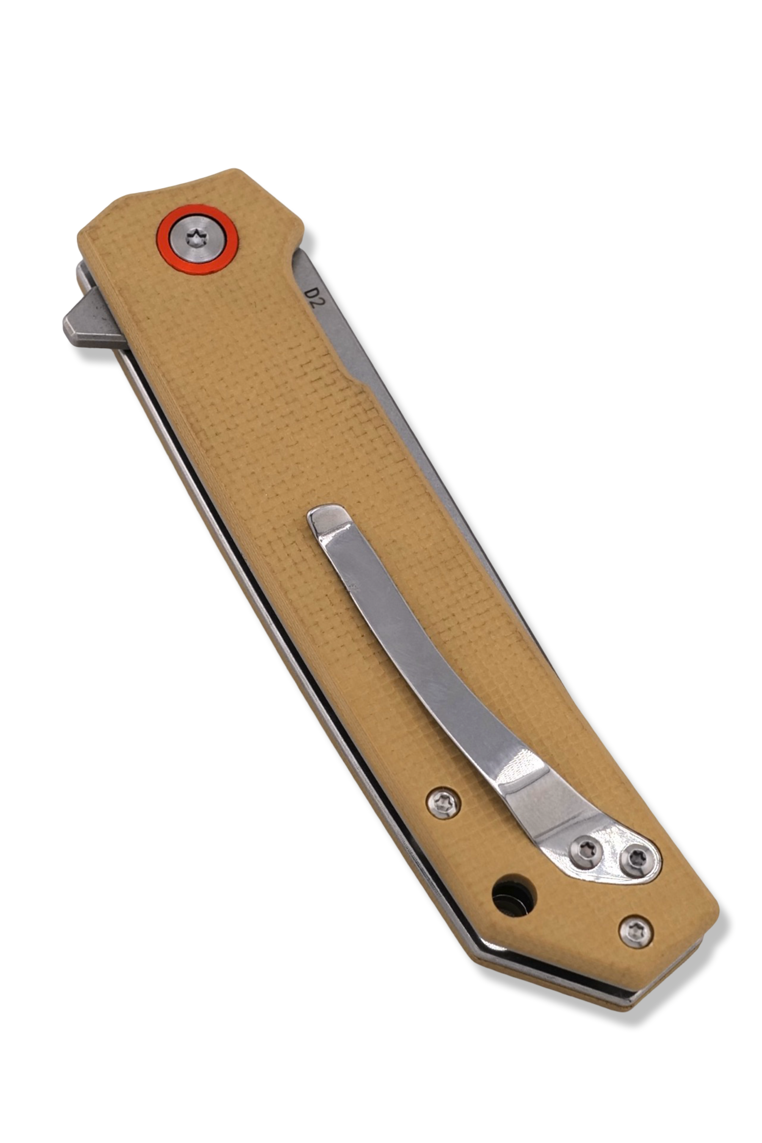 P1 Flipper Tanto - Tan Micarta Handle / Stonewash Blade