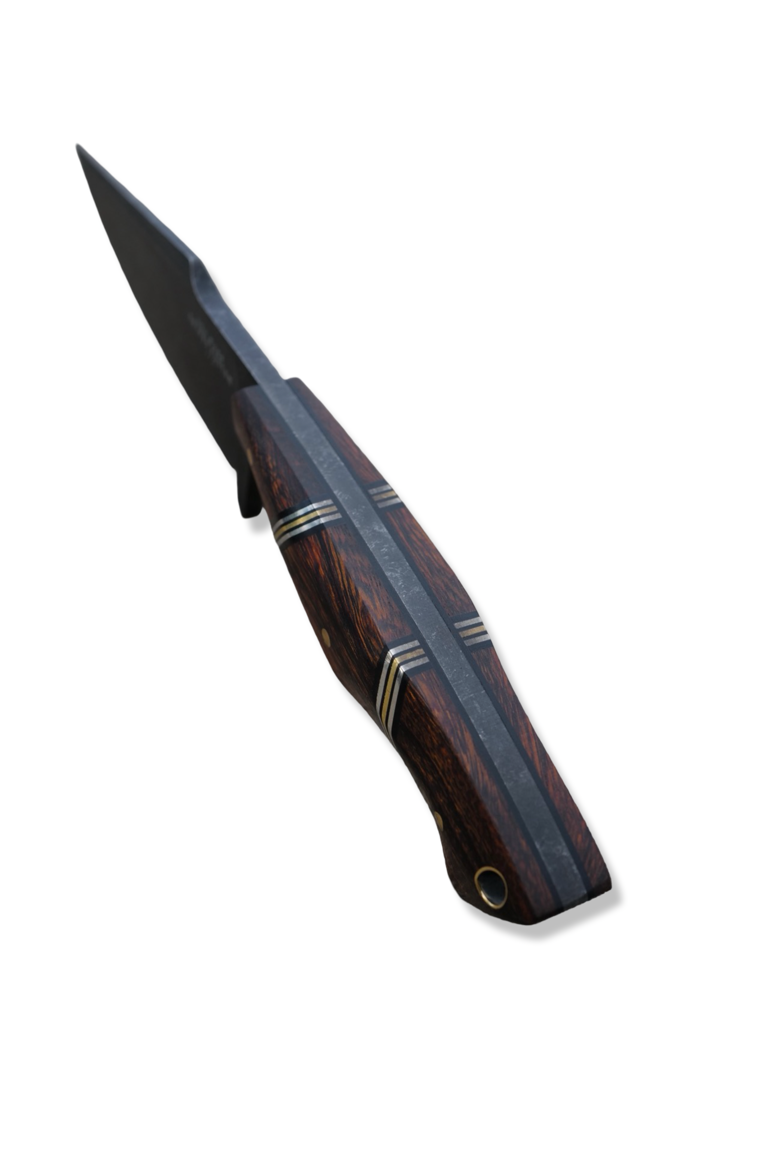 Reaper Custom 1 of 1 - Dark Stonewash / Iron Wood Handle / Dual Nickel + Brass Splits / Brass Hardware / Sheath Included