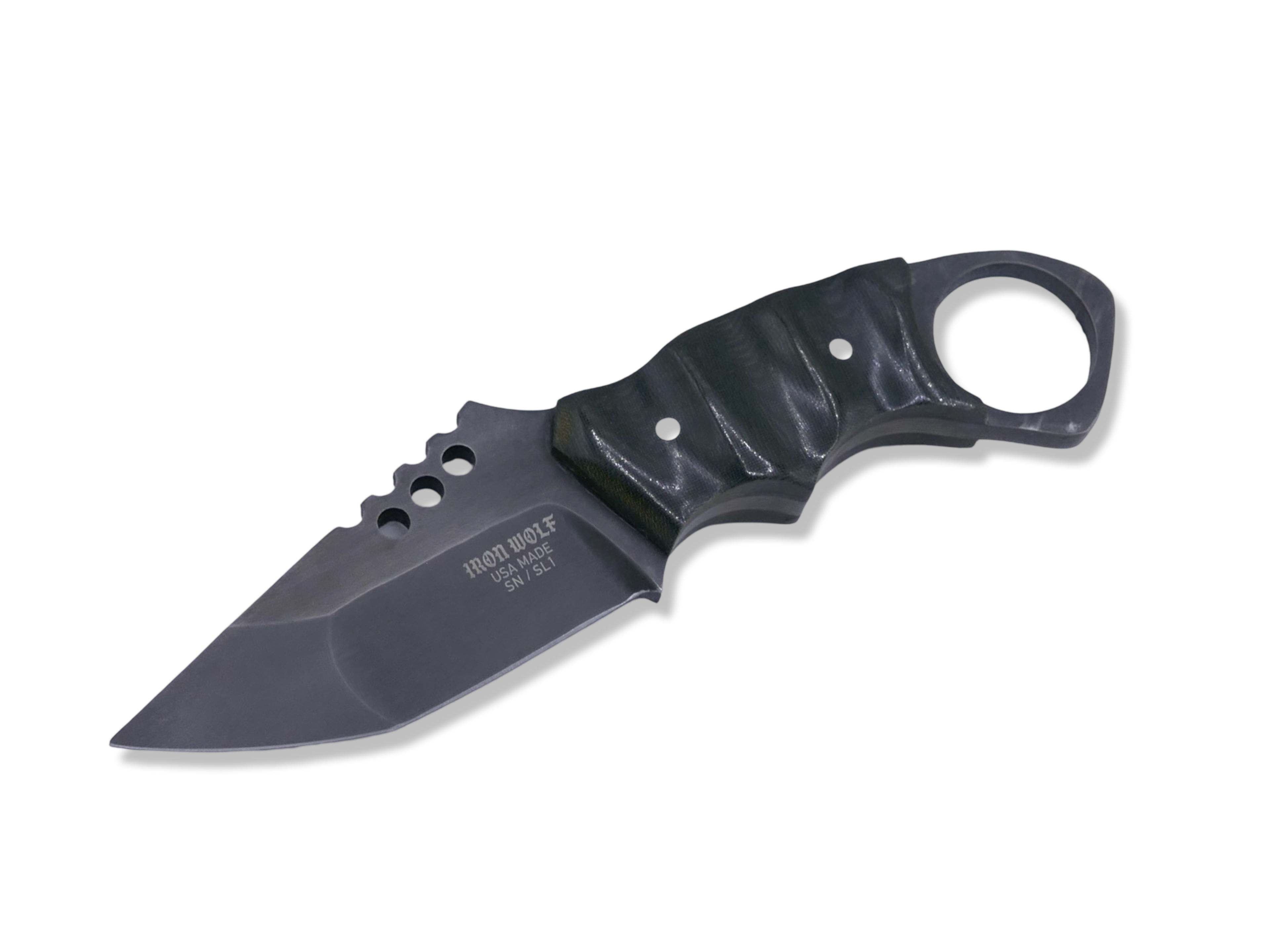 Seth Lopez Collab IRON WOLF Custom 1 of 1 - Tungsten Finish / G 10 Handle / Sheath included