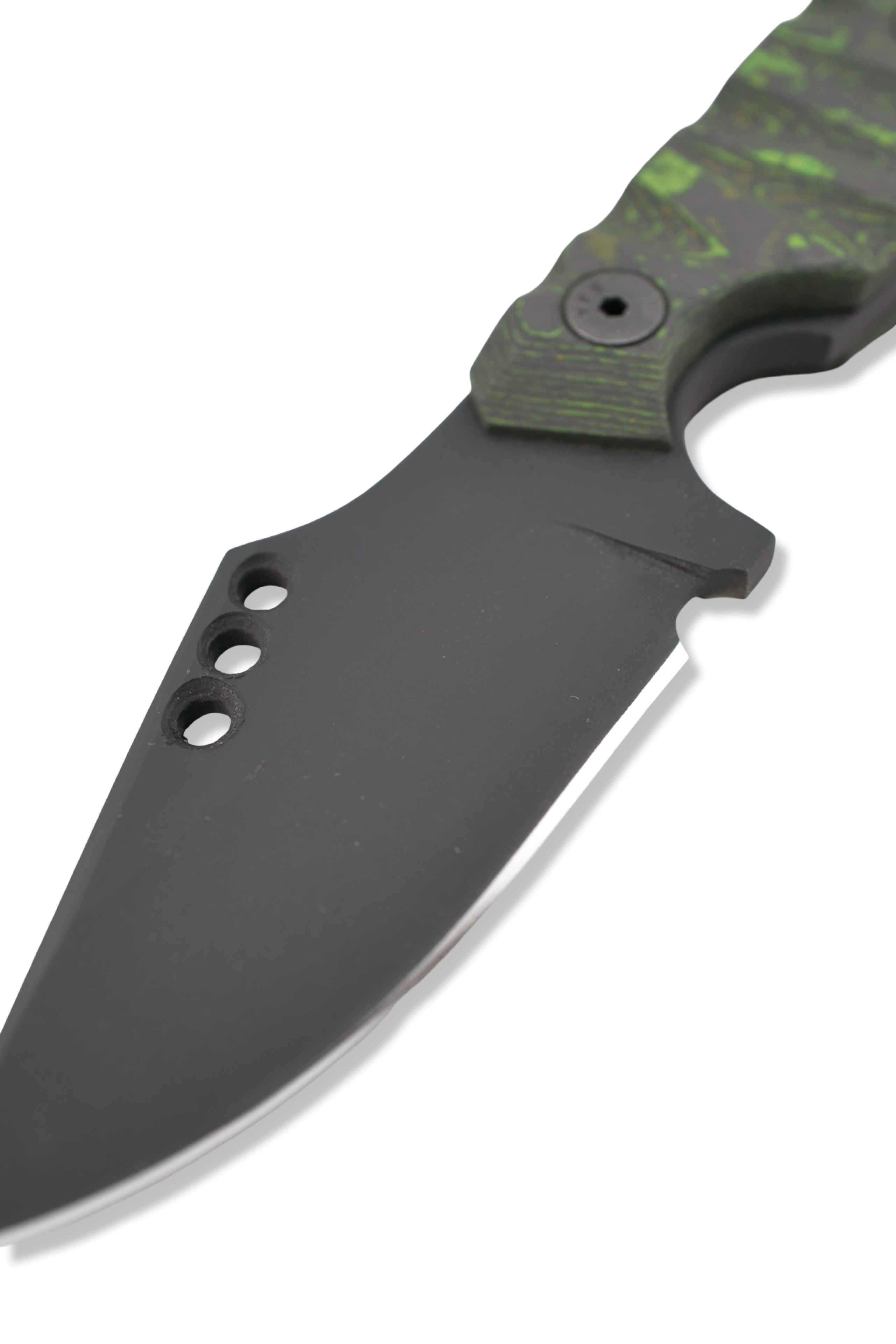 The Duke - Black Cerakote / Toxic Moss Camo Carbon Bolt on Handle / USA Made leather sheath included