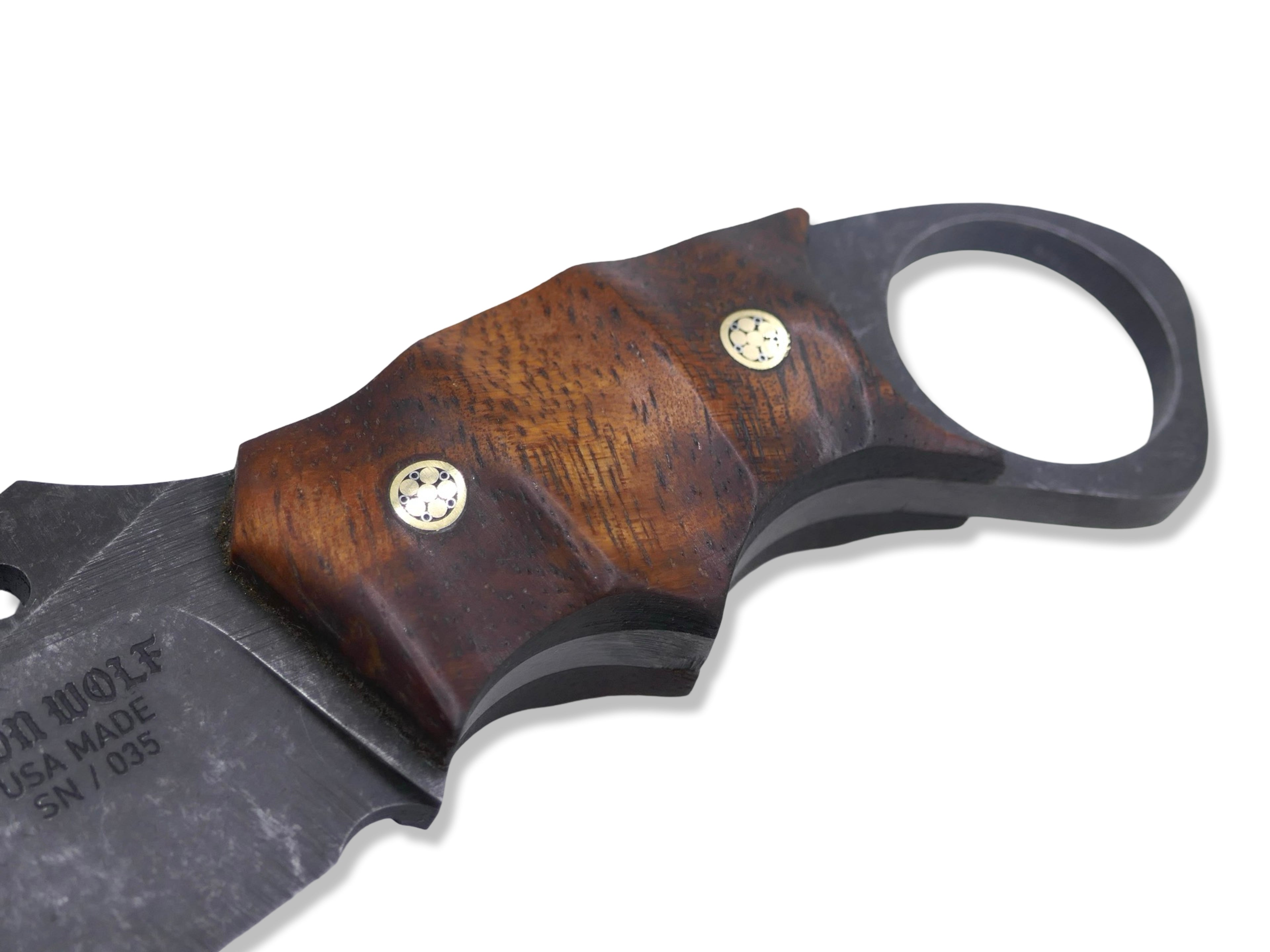 IRON WOLF Custom 1 of 1 - Dark Stonewash / Hawaiian Koa / Mosaic Pins