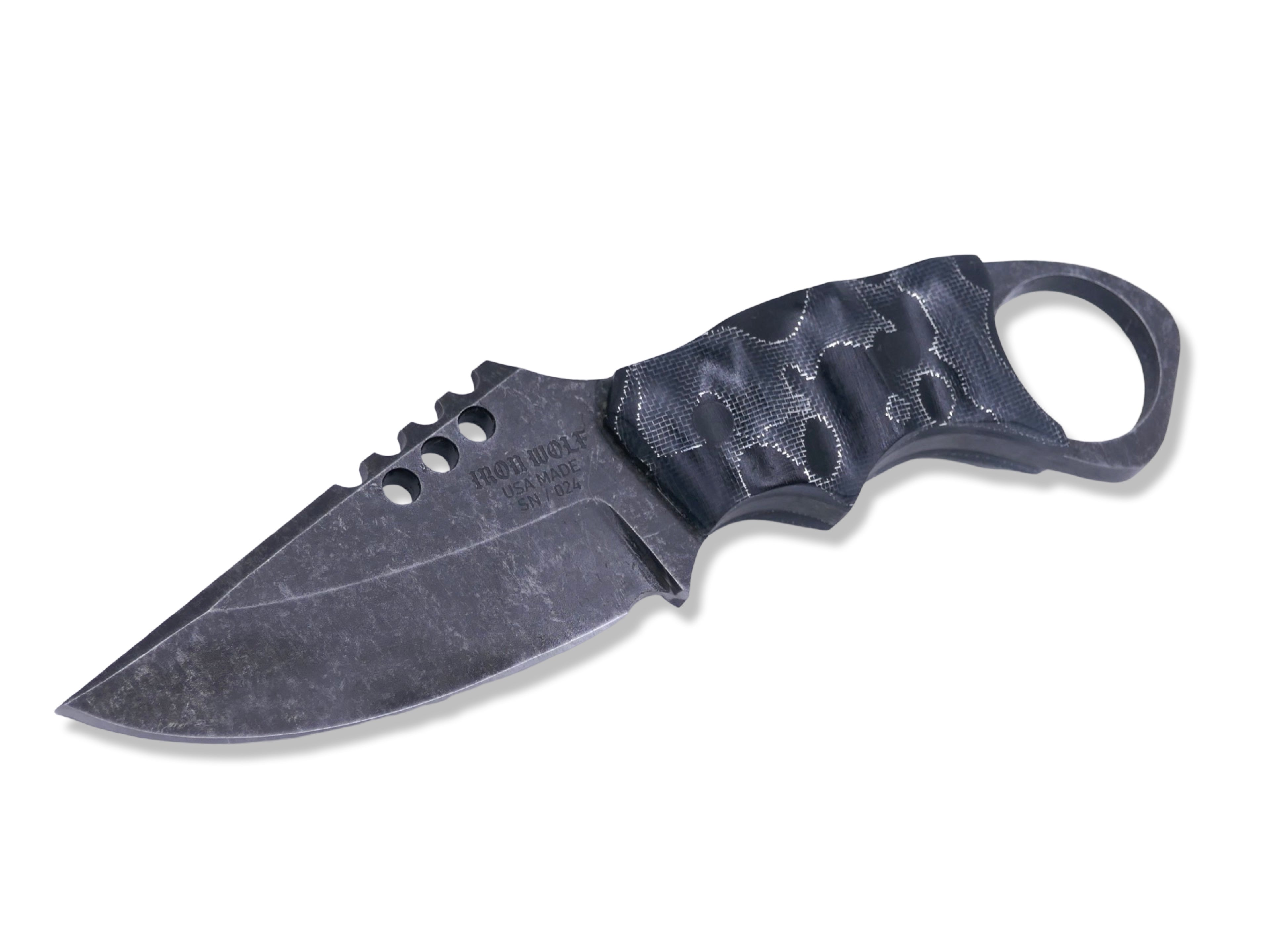 IRON WOLF - Dark Stonewash / Black Raffir Handle