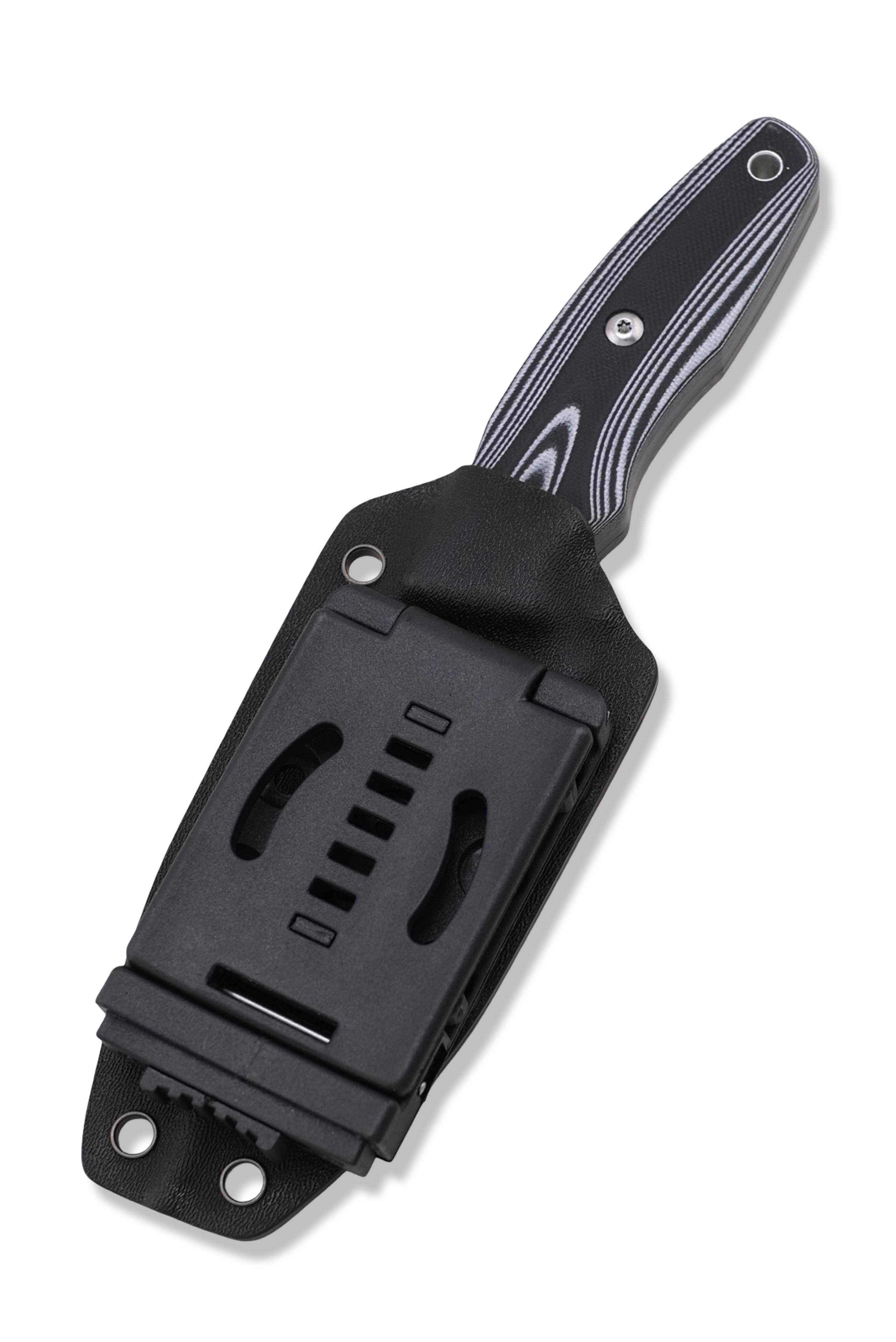 The Homelander - Black / White G-10 Handle / PVD Coated Blade / Kydex Sheath Included