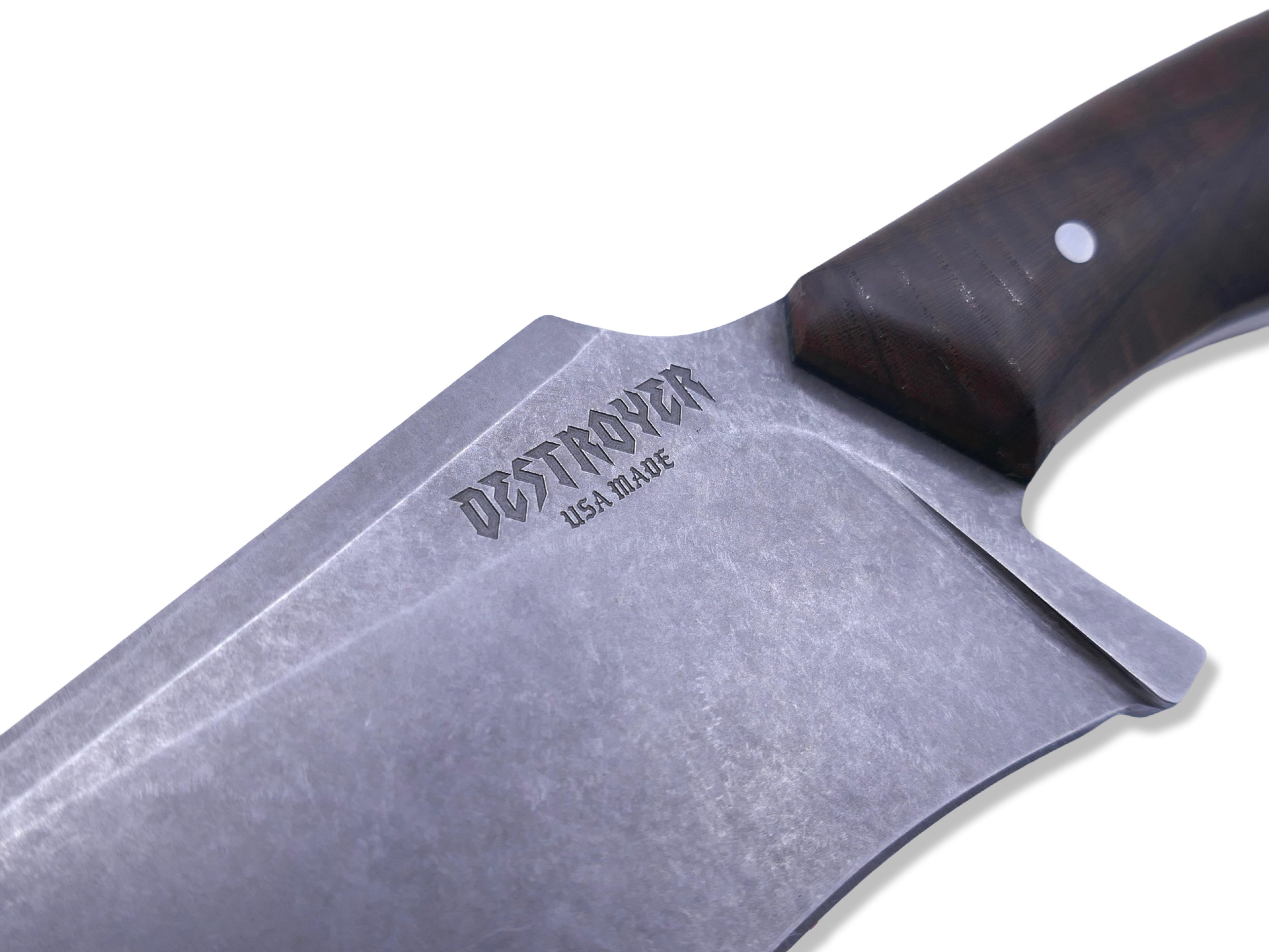 Destroyer - Stonewash / Zelkova Handle / Black G-10 Liner