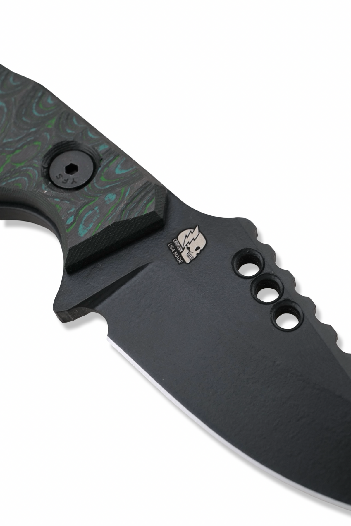 RPM Iron Wolf - Black Cerakote / Rock Texture Camo Carbon Handle / Leather Sheath Included