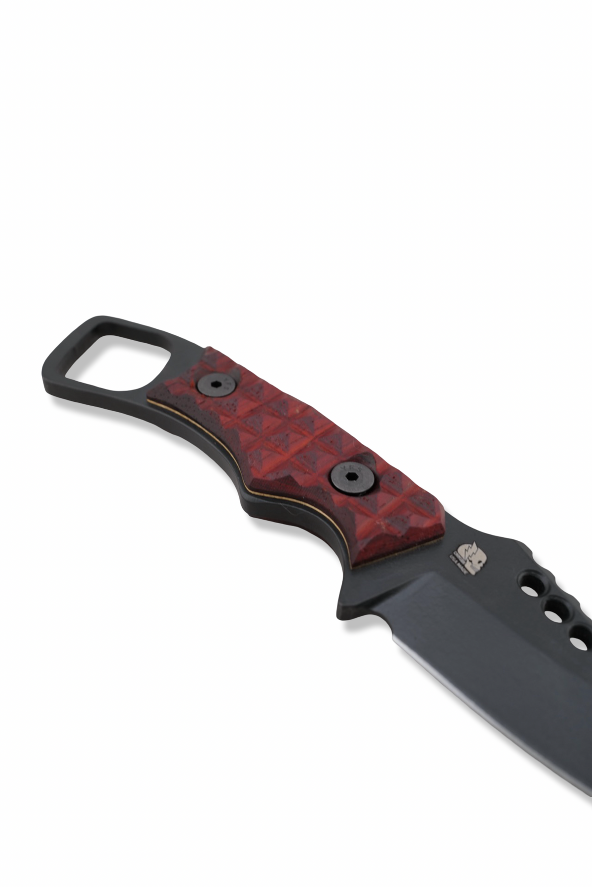 RPM Iron Wolf - Black Cerakote / Frag Pattern Padauk Handle / Brass Liners / Leather Sheath Included