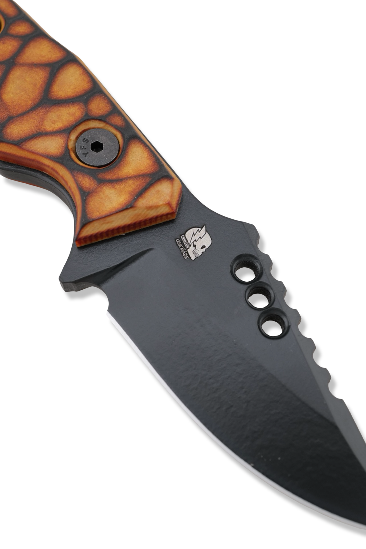 RPM Iron Wolf - Black Cerakote / Torched Rock Texture Richlite Handle / Leather Sheath Included