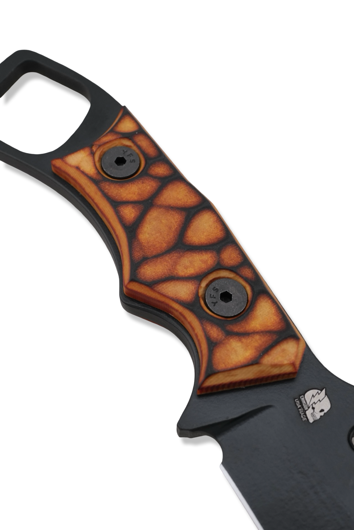 RPM Iron Wolf - Black Cerakote / Torched Rock Texture Richlite Handle / Leather Sheath Included