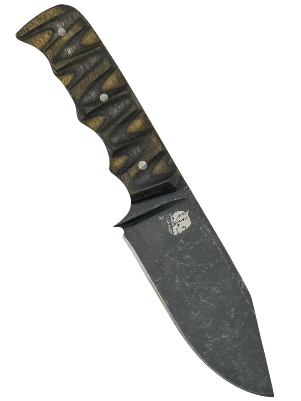 Slayer Mini Hollow Grind Custom - Dark Stonewash / Olive Dyma Handle / SHEATH INCLUDED