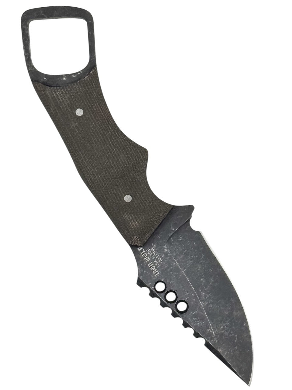 CUSTOM RPM Iron Wolf - Dark Stonewash / OD Green Micarta