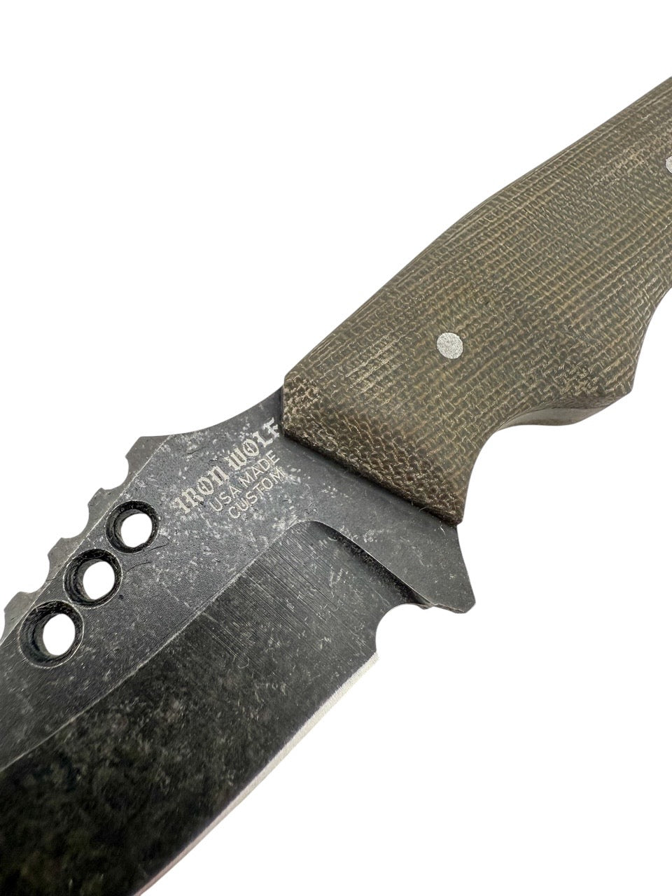 CUSTOM RPM Iron Wolf - Dark Stonewash / OD Green Micarta