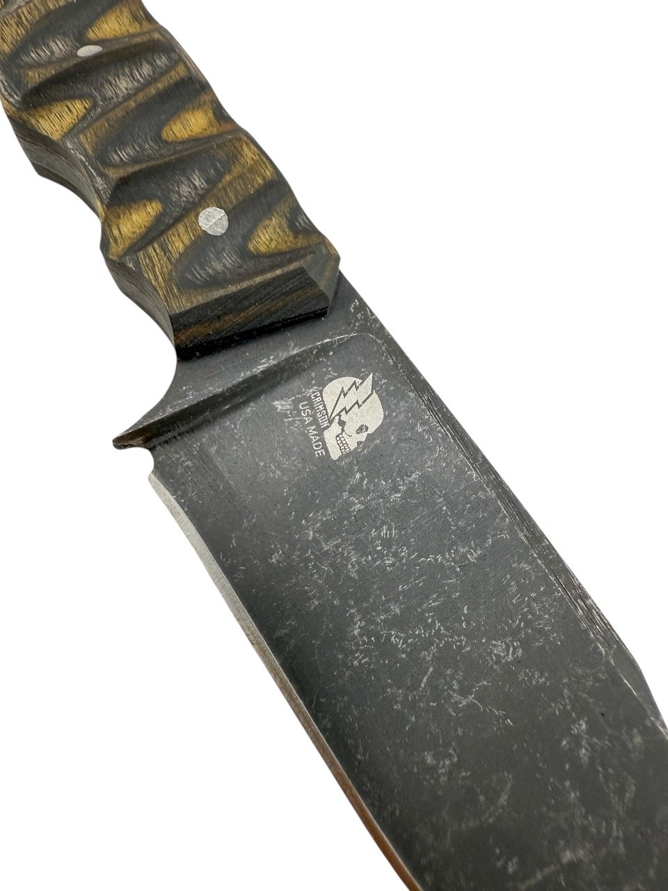 Slayer Mini Hollow Grind Custom - Dark Stonewash / Olive Dyma Handle / SHEATH INCLUDED
