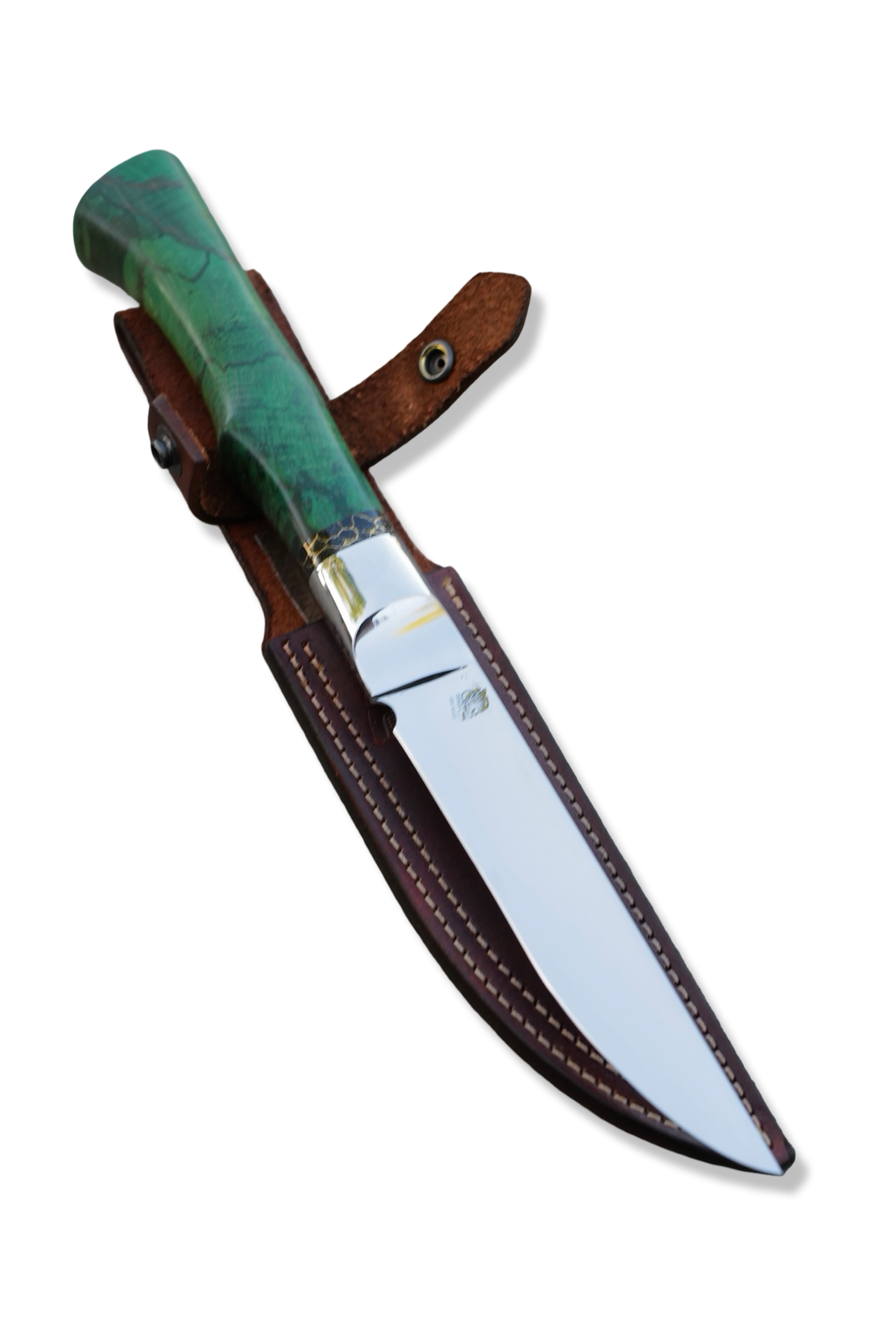 Custom Integral - Mirror Polish / Green Raffir Handle