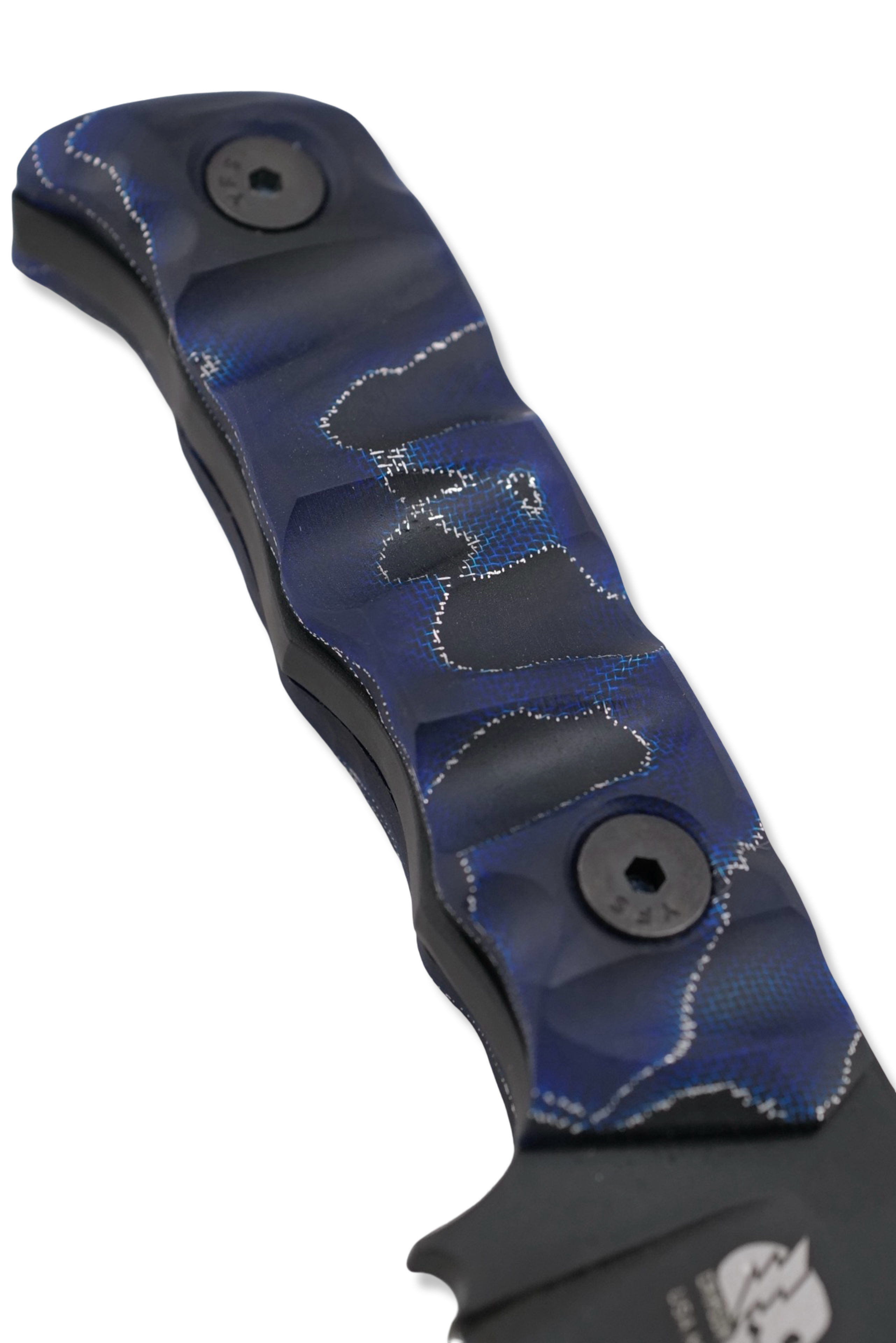 Slayer Mini - Black Cerakote / Blue Raffir Alume Handle / USA Made leather sheath included
