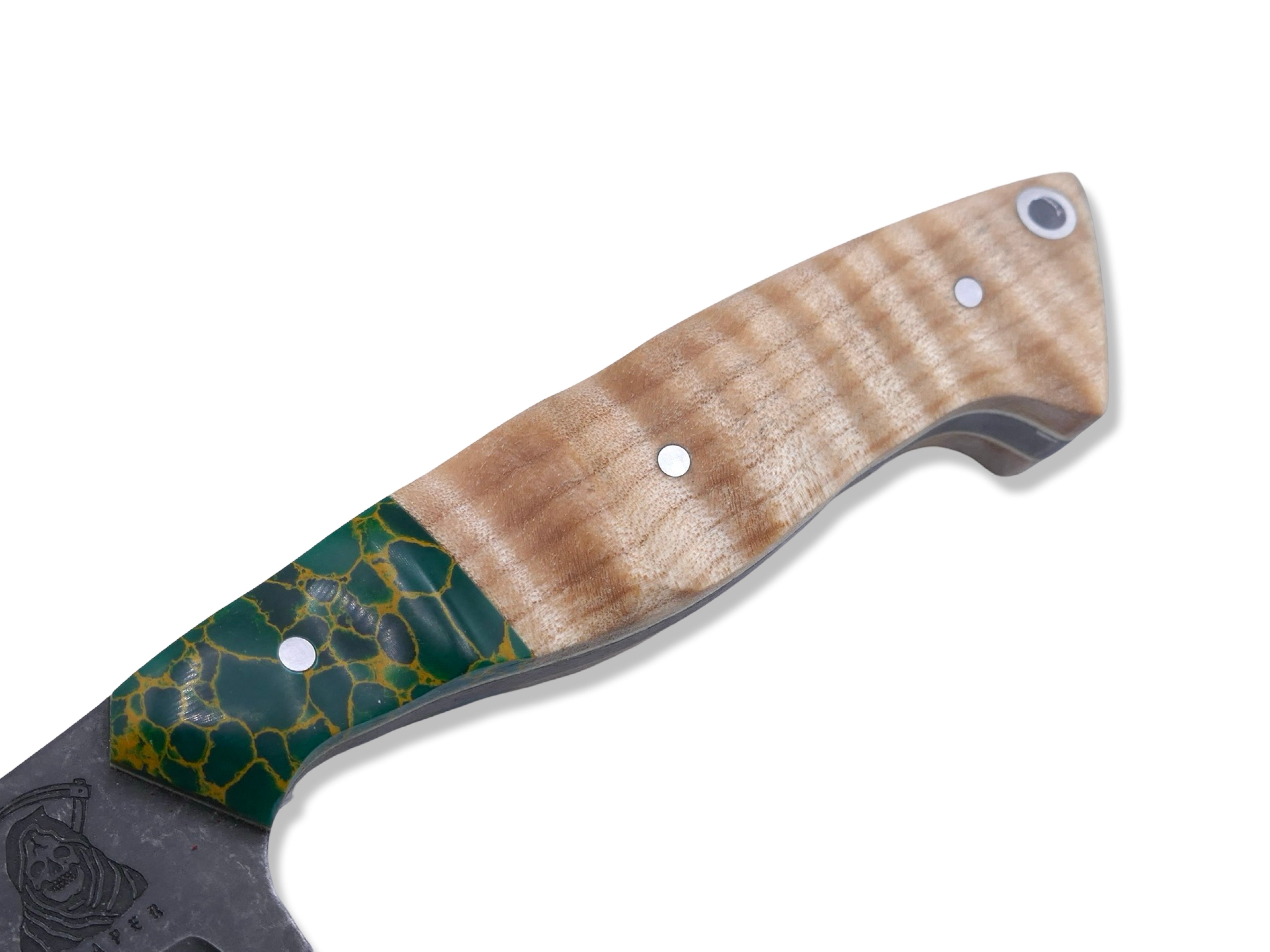 Reaper Custom 1 of 1  - Harpoon Grind / Dark Stonewash / Tru Stone + Maple Handle