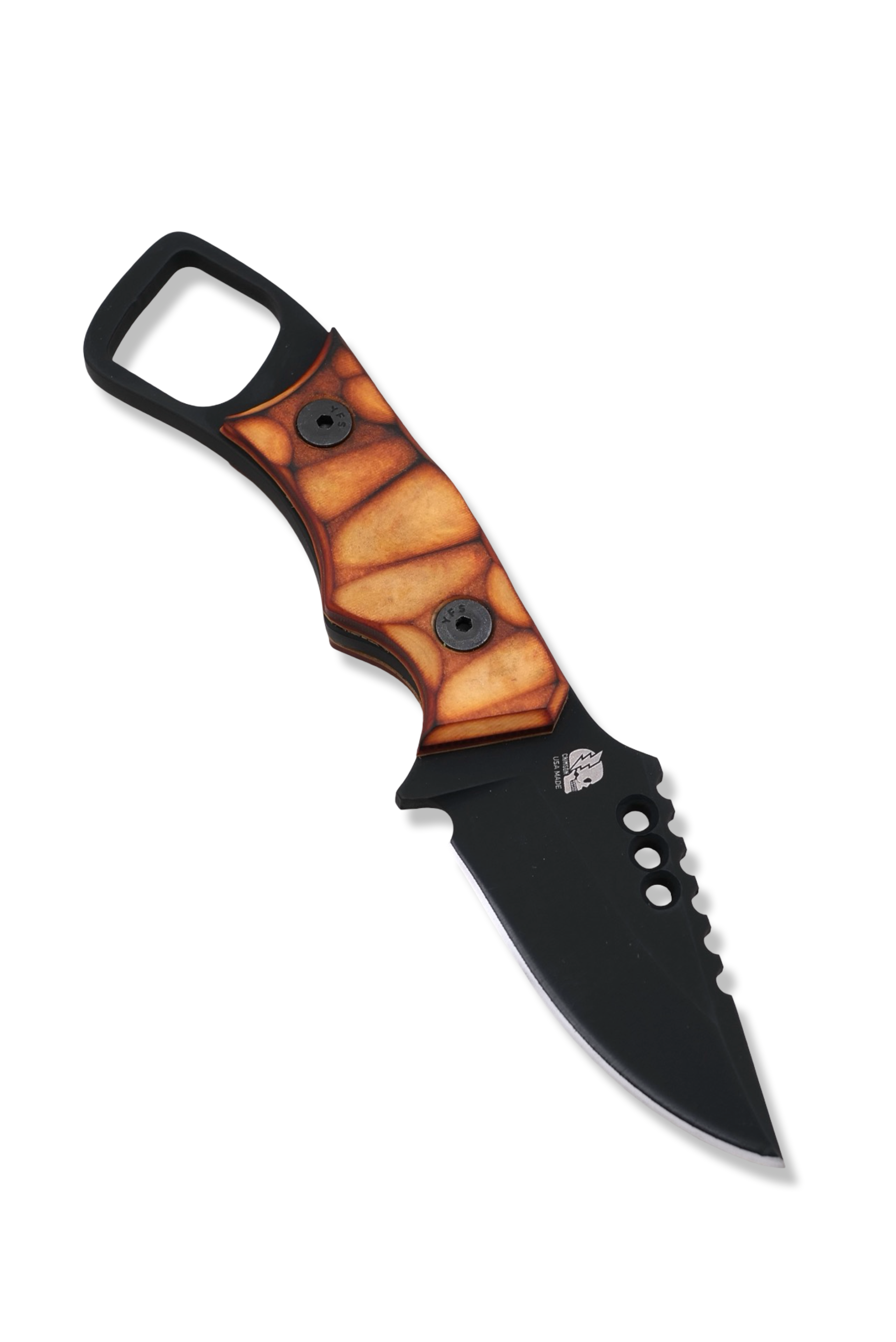 RPM Iron Wolf Custom 1/1  - Black Cerakote / Torched Richlite Handle /  Leather Sheath Included