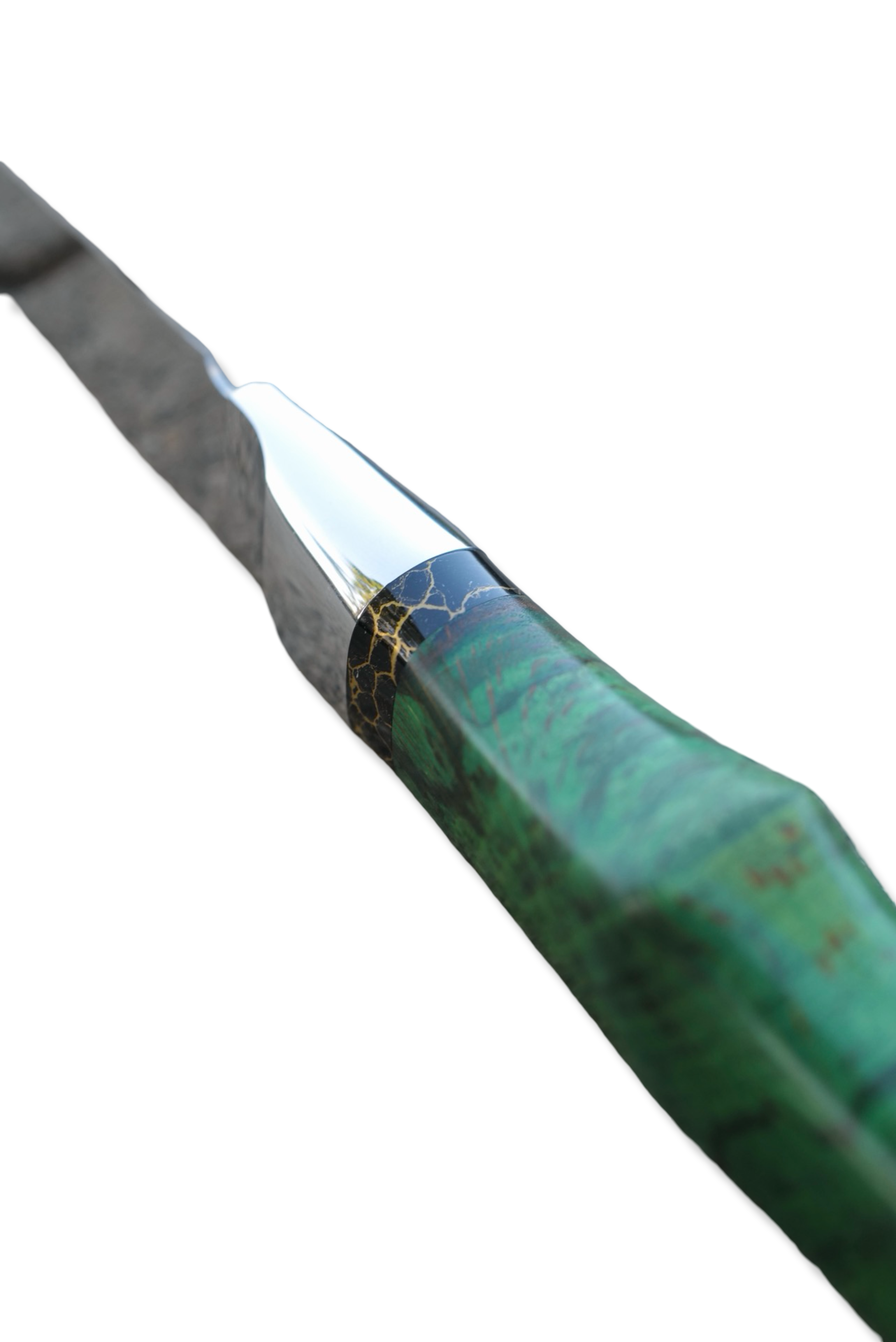 Custom Integral - Mirror Polish / Green Raffir Handle