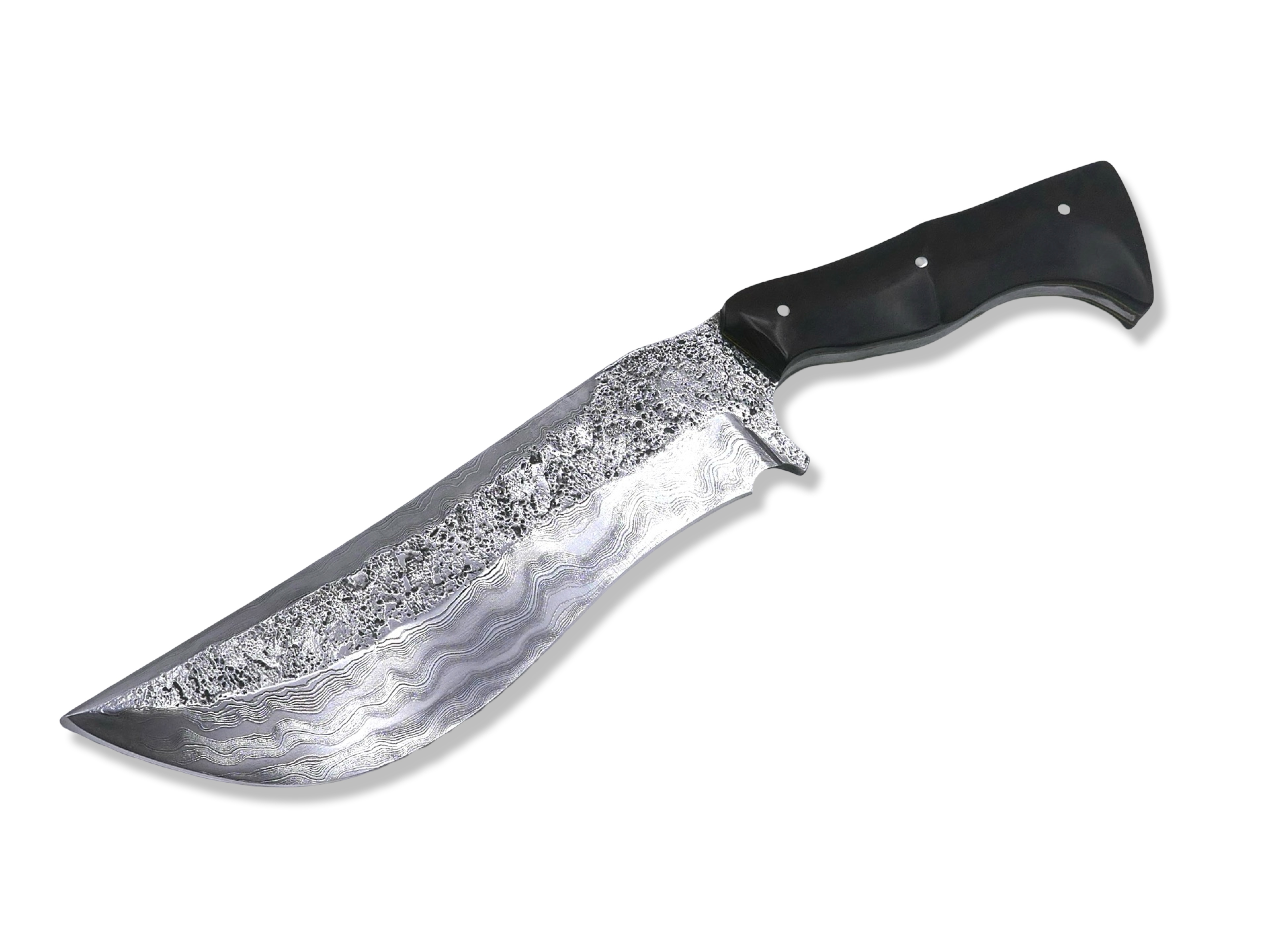 Forged Damascus Custom - Polished W/ Vintage Material Handle