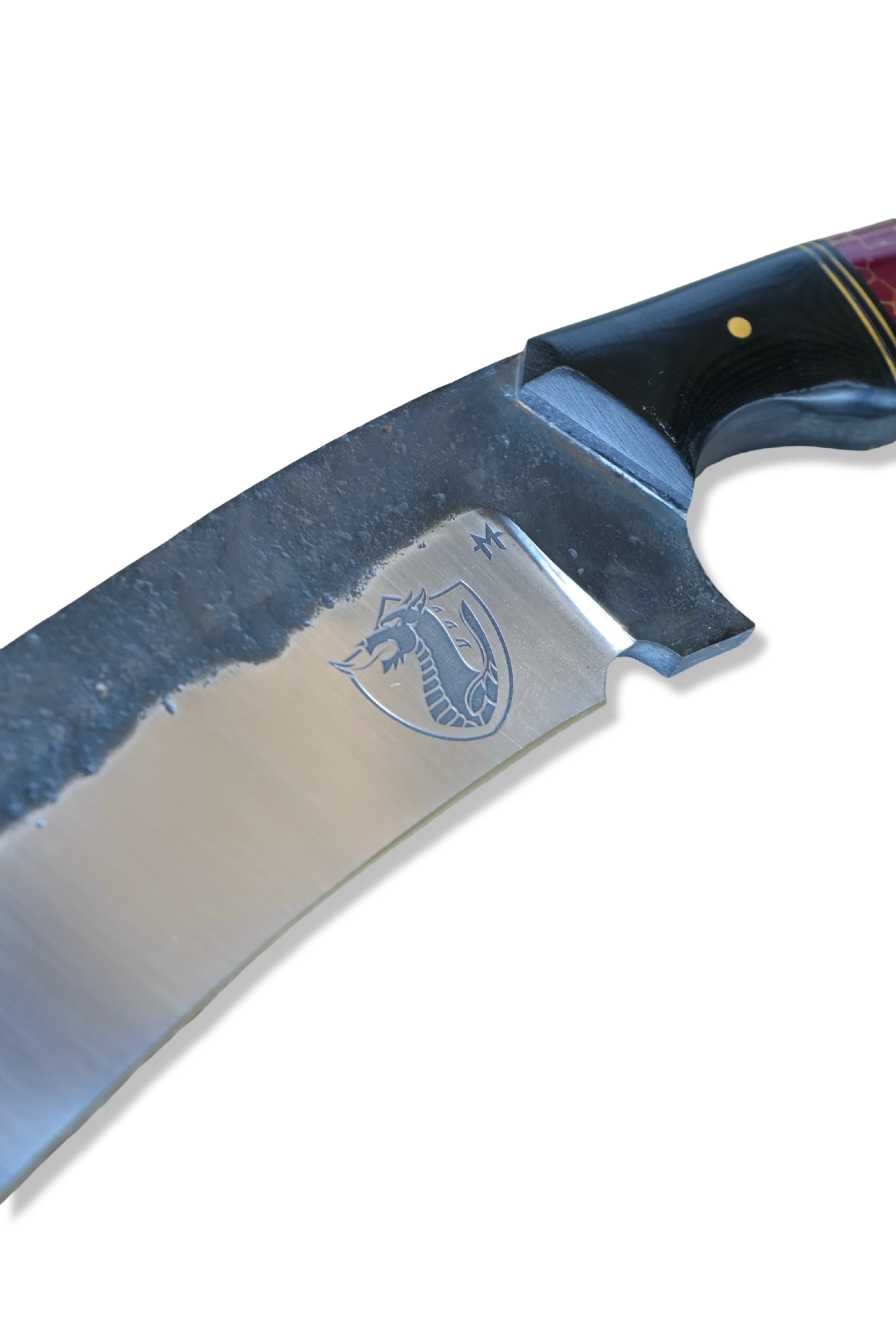 Forged Custom - Black G-10 / Red Tru Stone / Brass Splits + Hardware