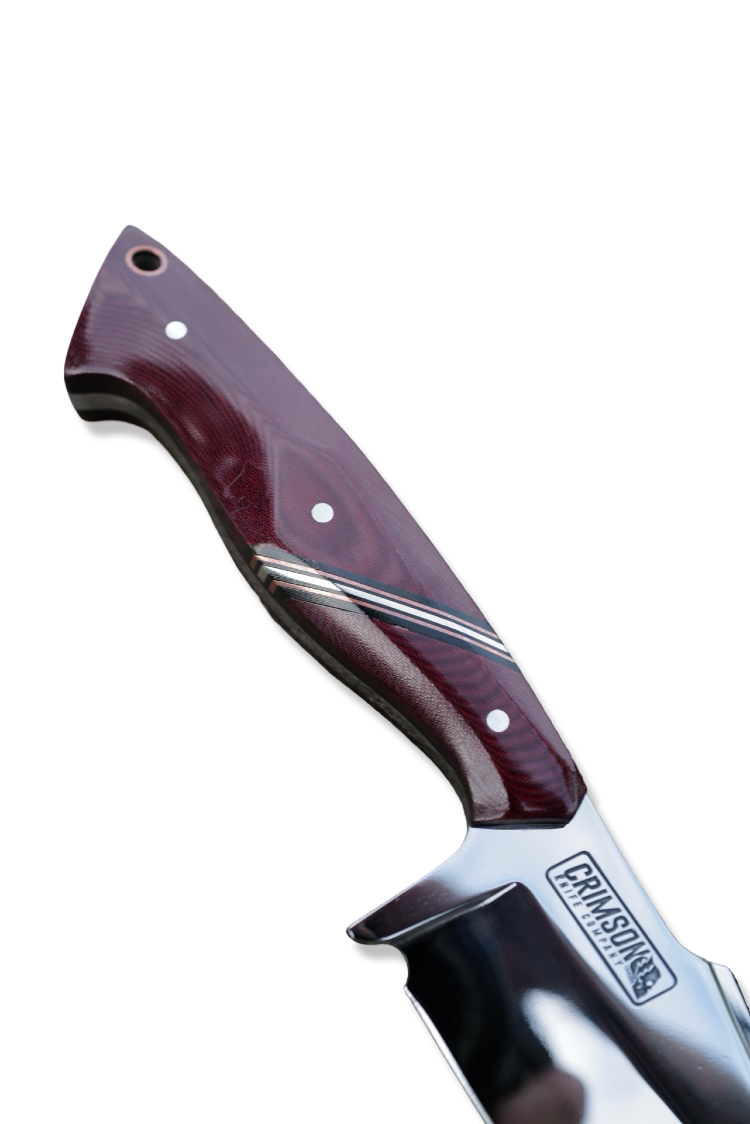 Reaper Custom 1 of 1 - Mirror Polish / 70’s Westinghouse Micarta / Nickel + Copper Split / Black G-10 Liner / Sheath Included