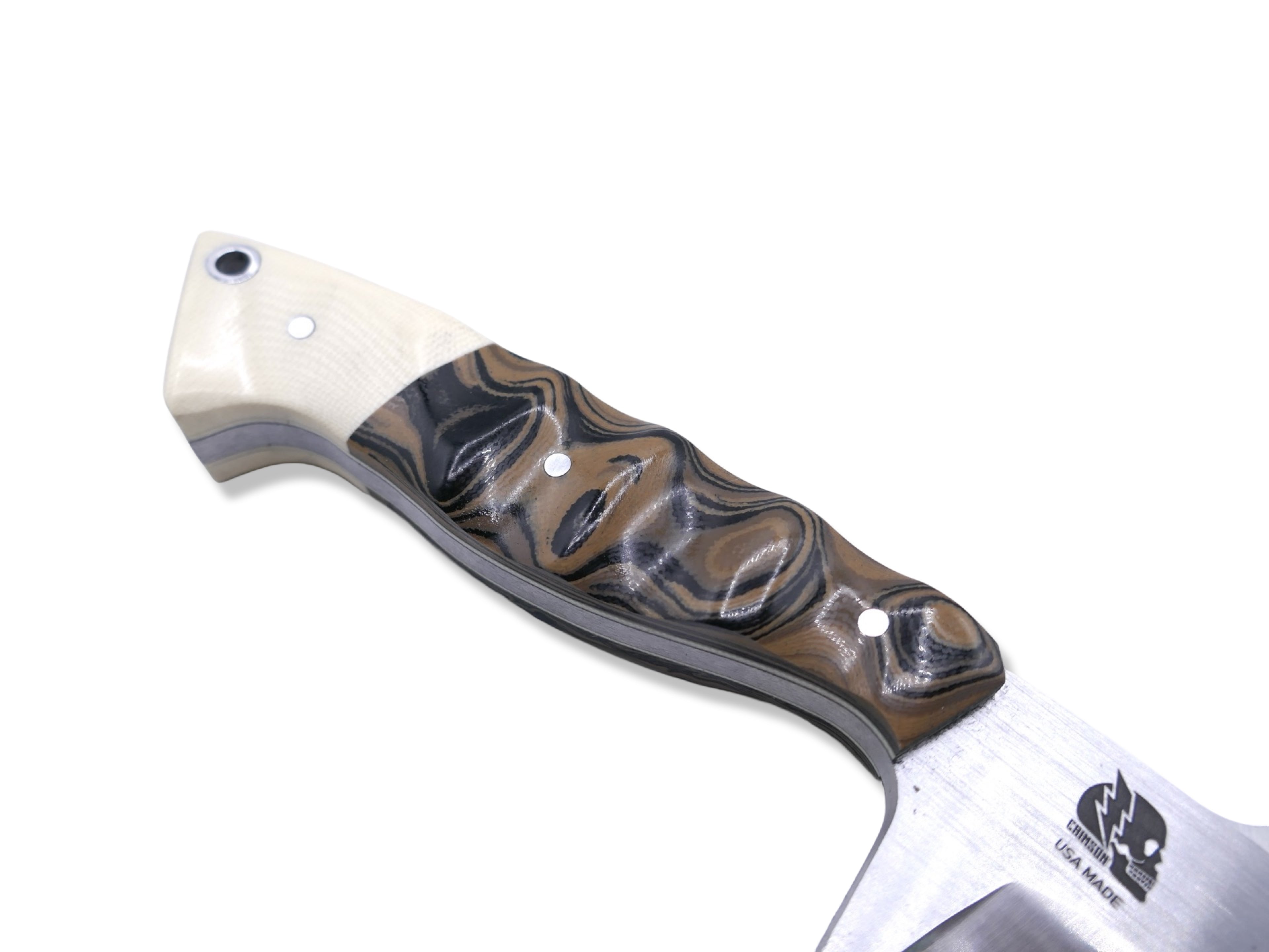 Reaper Custom 1 of 1  - Satin Finish / G-10 Burl + Ivory G-10 Handle