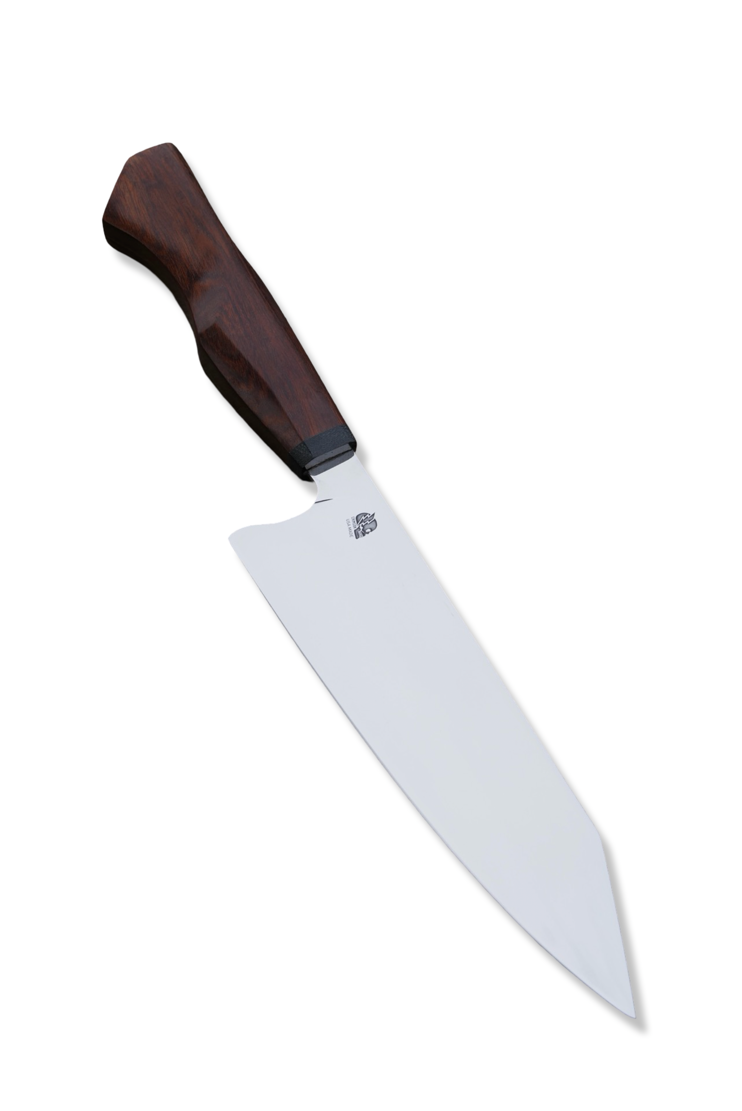 Custom Hidden Tang Chef - Mirror Polish / Iron Wood + Micarta Handle