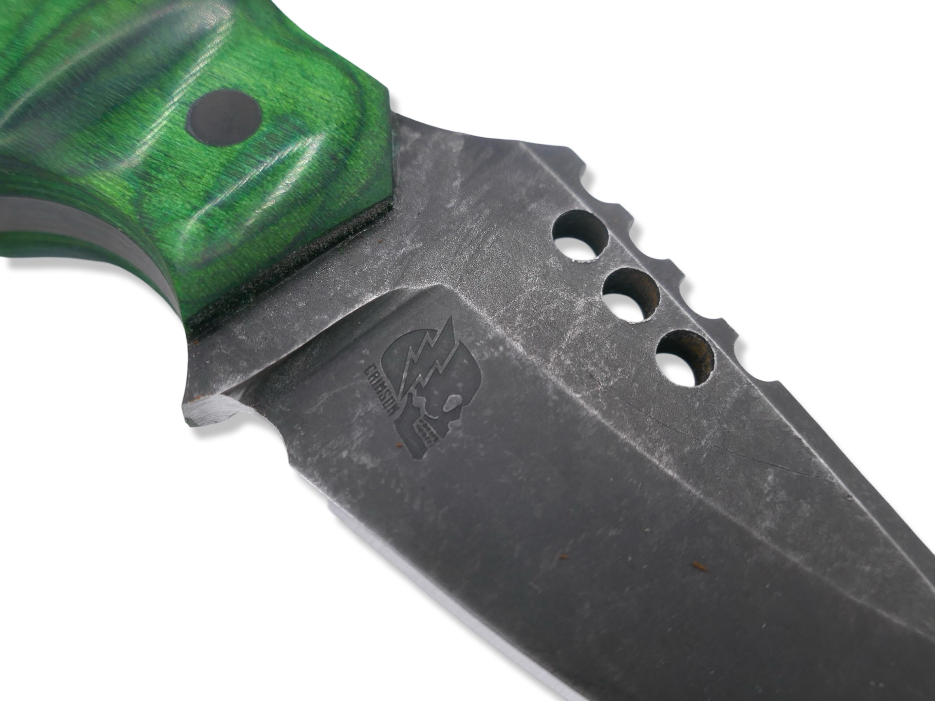 IRON WOLF - Dark Stonewash / Green Dymalux Handle