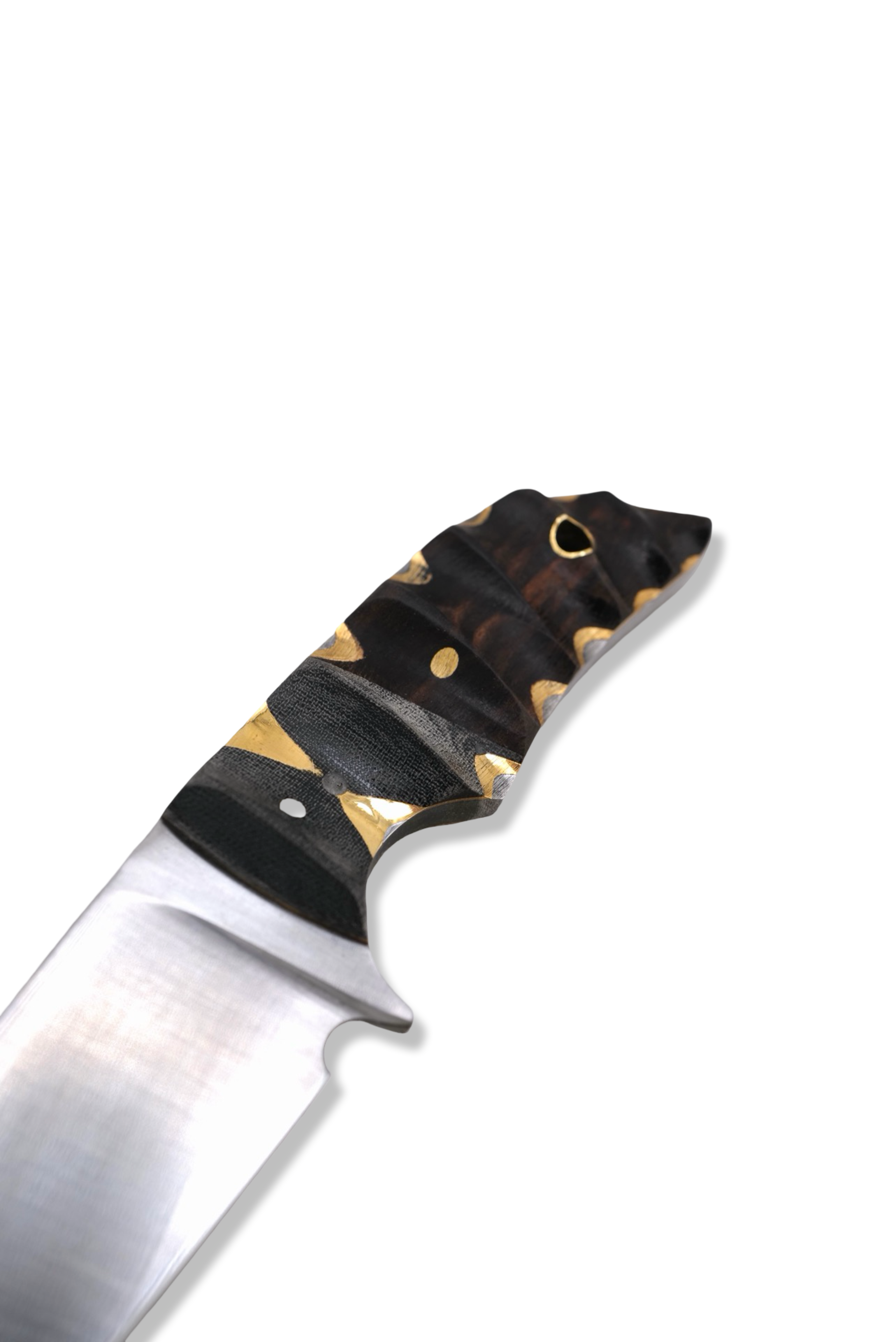 Daytona Tanto Custom - Satin Finish / Deep Textured Brass + Iron Wood Handle