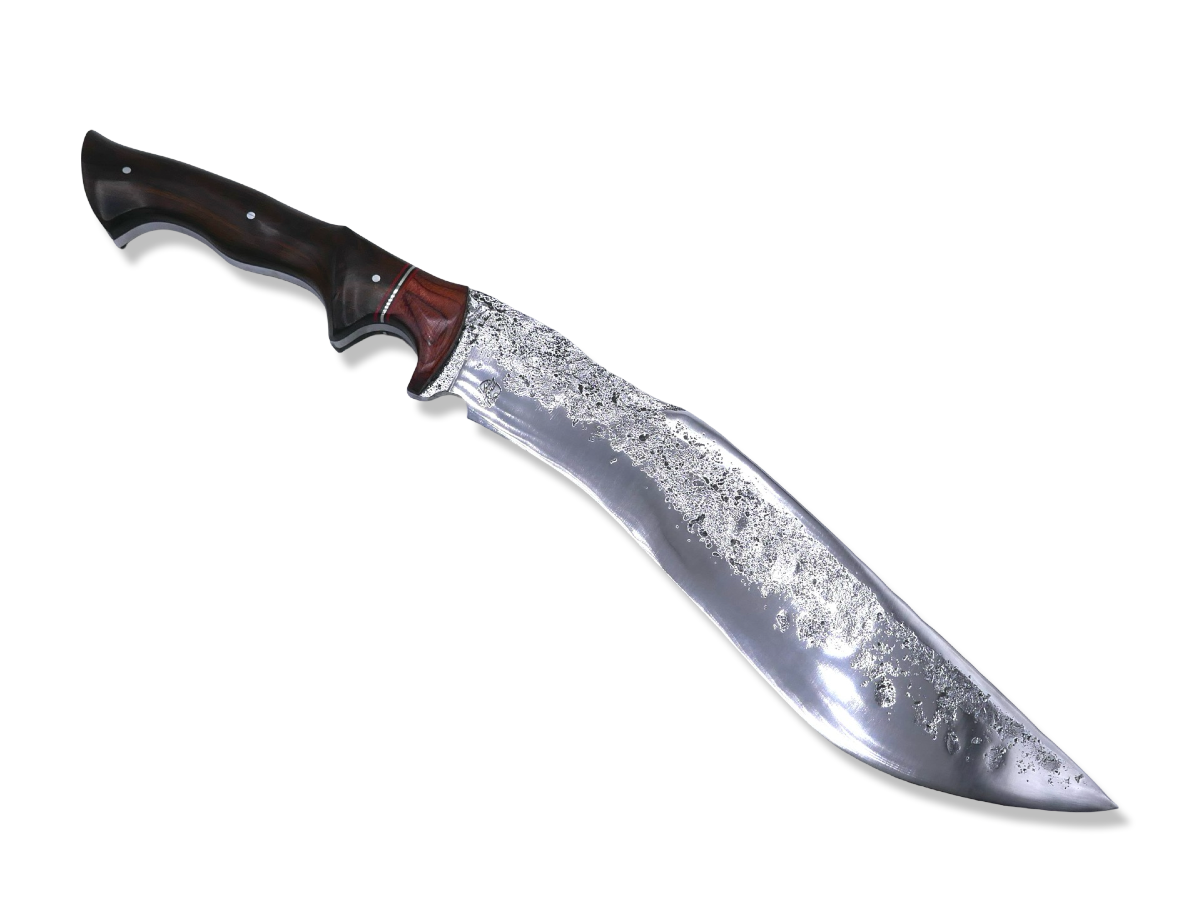 Forged Kukri Custom - 80CRV Blade / Rose wood / Nickel Split / Iron Wood Handle