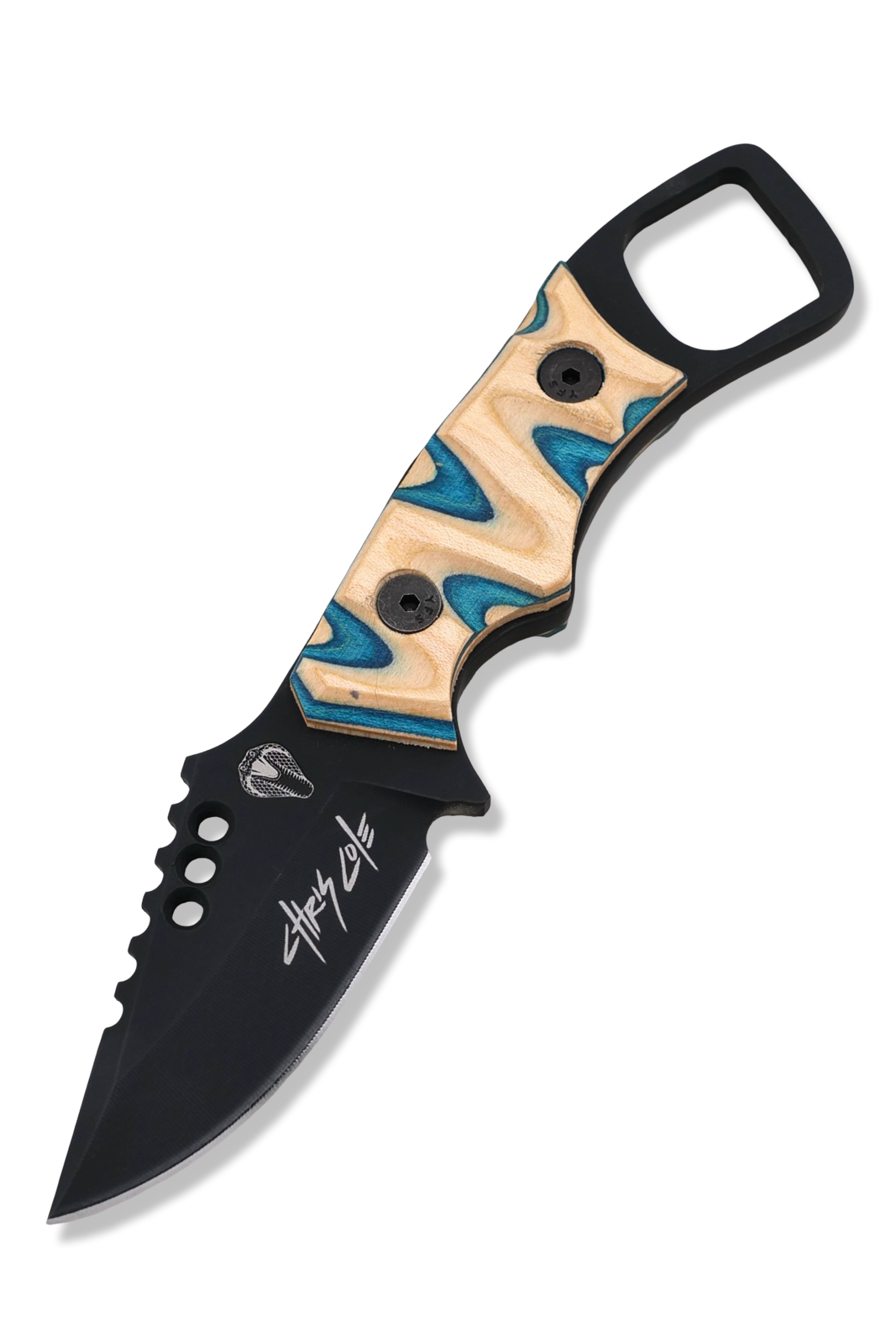 RPM Iron Wolf  “ CHRIS COLE EDITION “ - Black Cerakote / Chris Cole Skateboard Handle / Limited to 10 Pieces / Leather Sheath Included