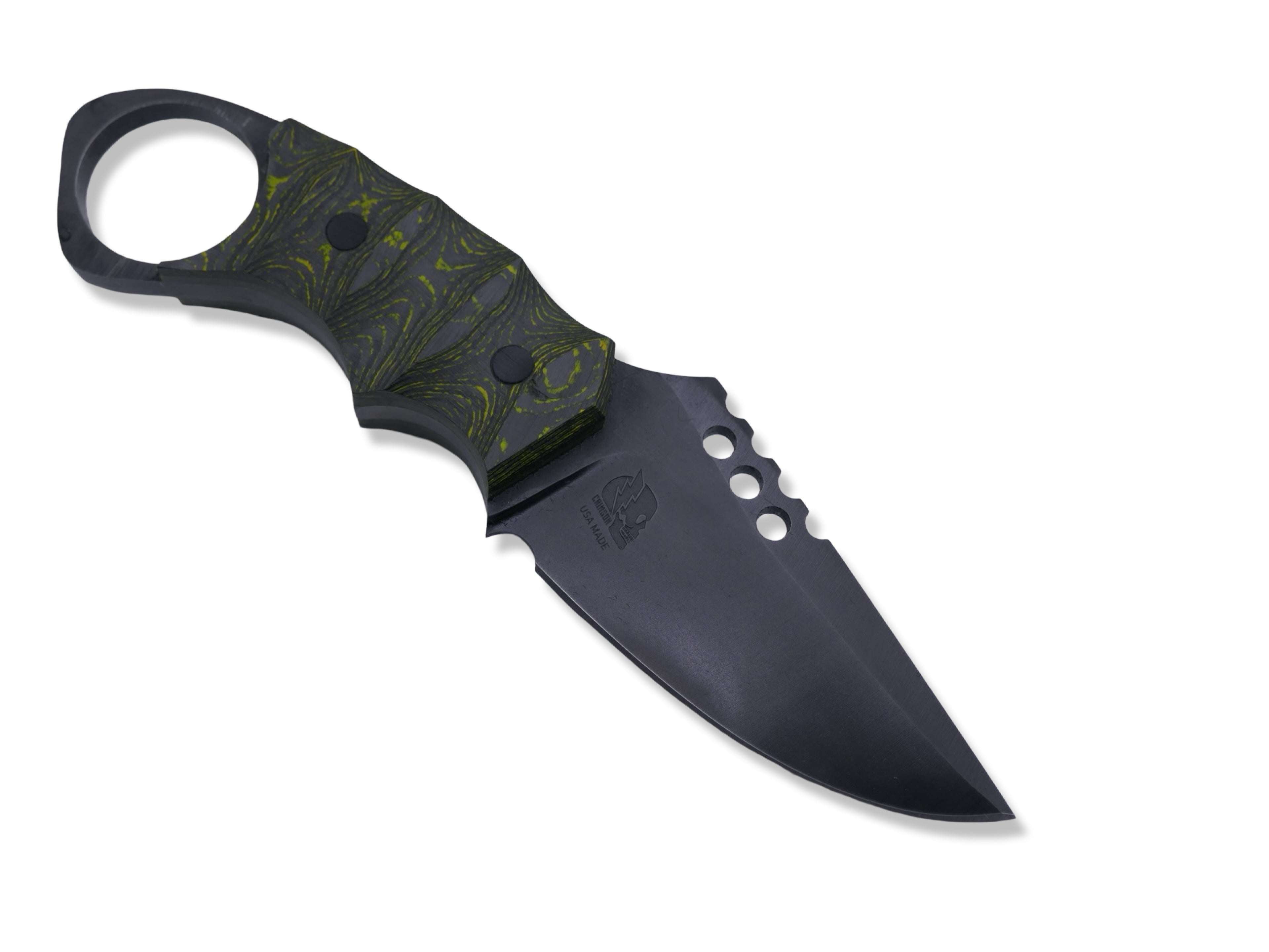 IRON WOLF Black Ops Custom 1 of 1 - Camo Carbon Toxic Moss + OD Green Liner / Carbon Fiber Pins
