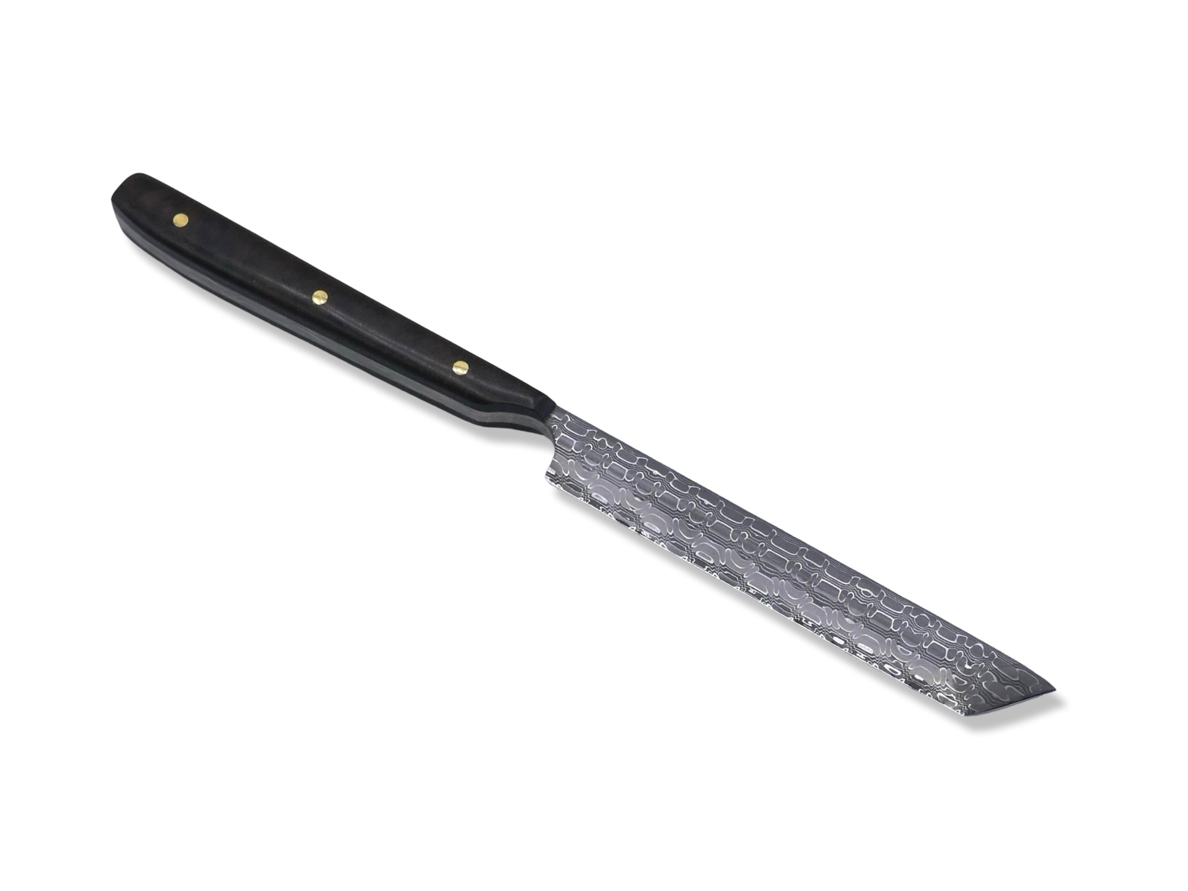 Tanto Scalpel - Vegas Forge Stainless Reptilian San Mai / 80’s Tortoise Shell Rag Handle