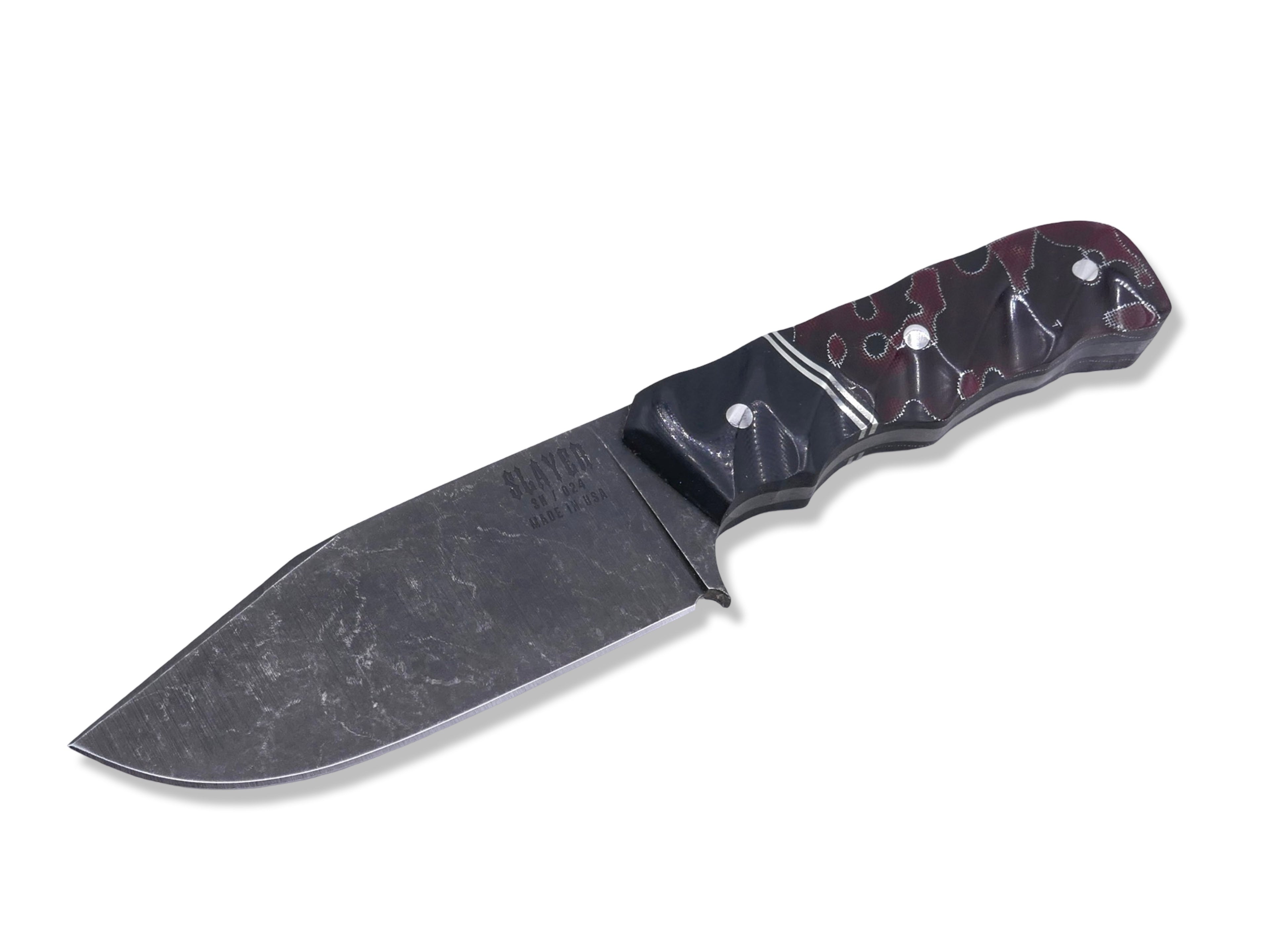 Slayer - Dark Stonewash / Black G-10 / Double Nickel Split / Red Raffir