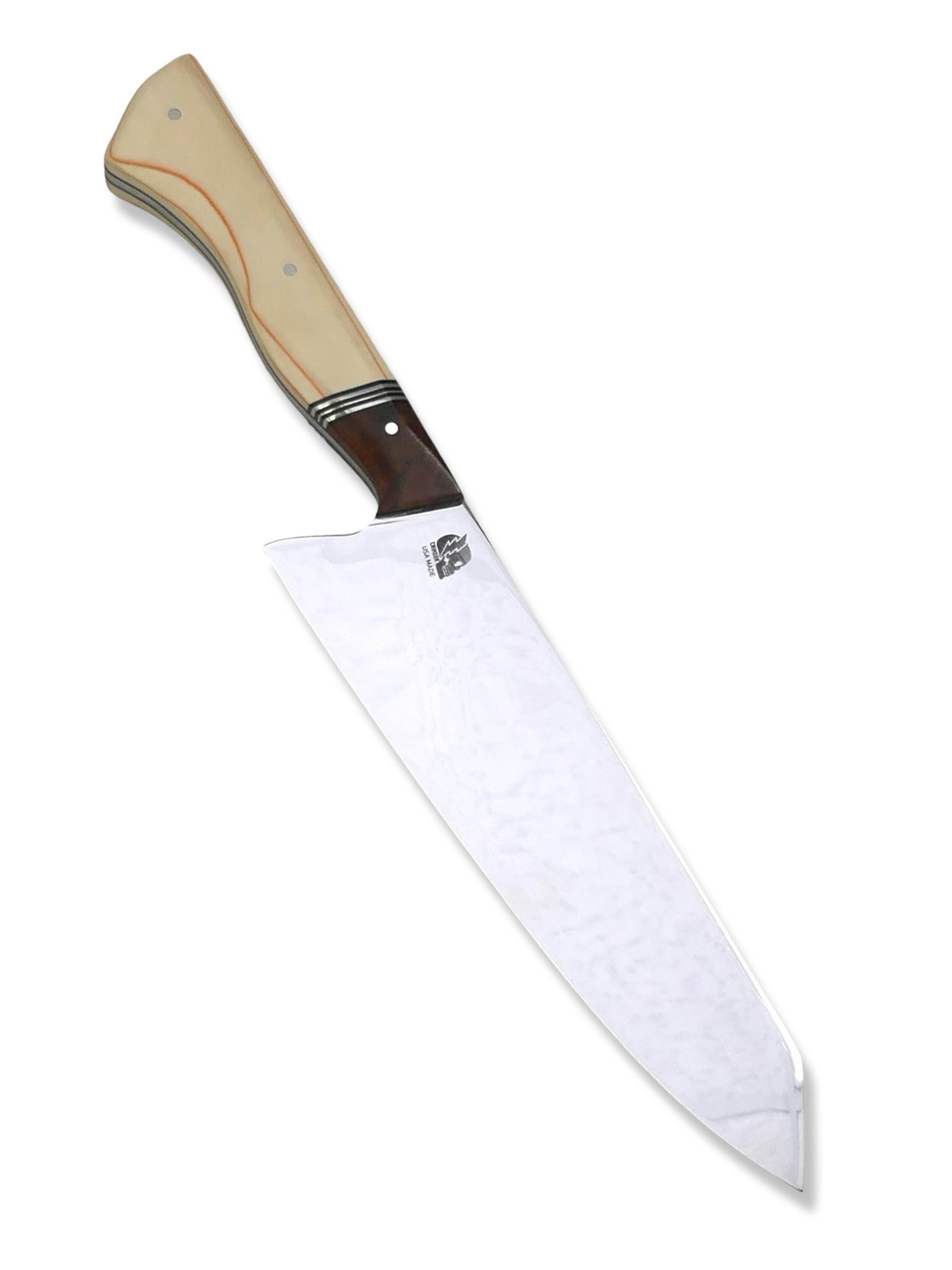 Custom Chef - Mirror Polished AEBL / Spalted Ambrosia / Triple Nickel Split / Westinghouse double orange-lined late-era Ivory paper from Bob Doziers private stash