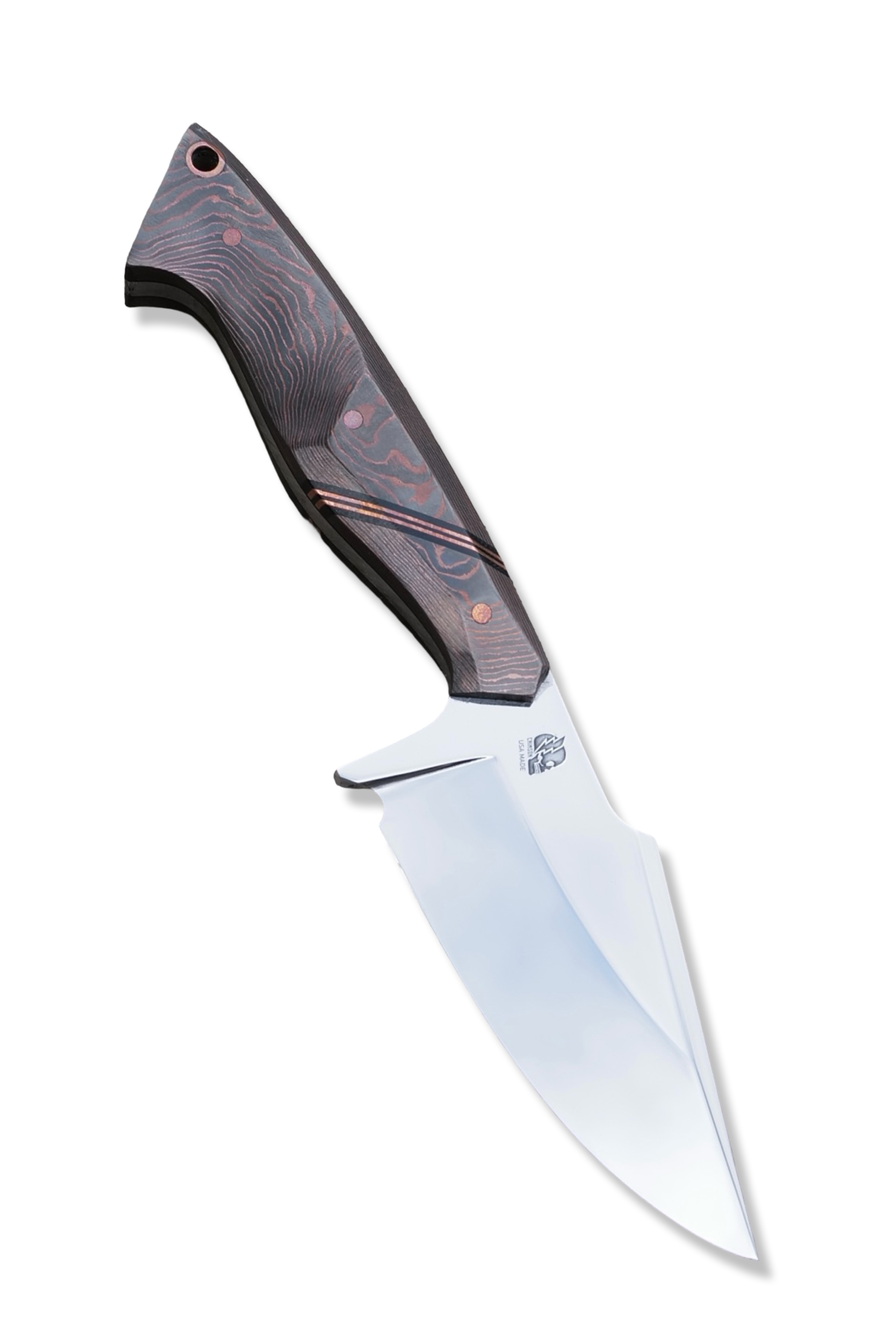 Reaper Custom 1 of 1 - Mirror Polish / Copper Carbon / Double Copper Split + Hardware / Black Liner / Sheath Included