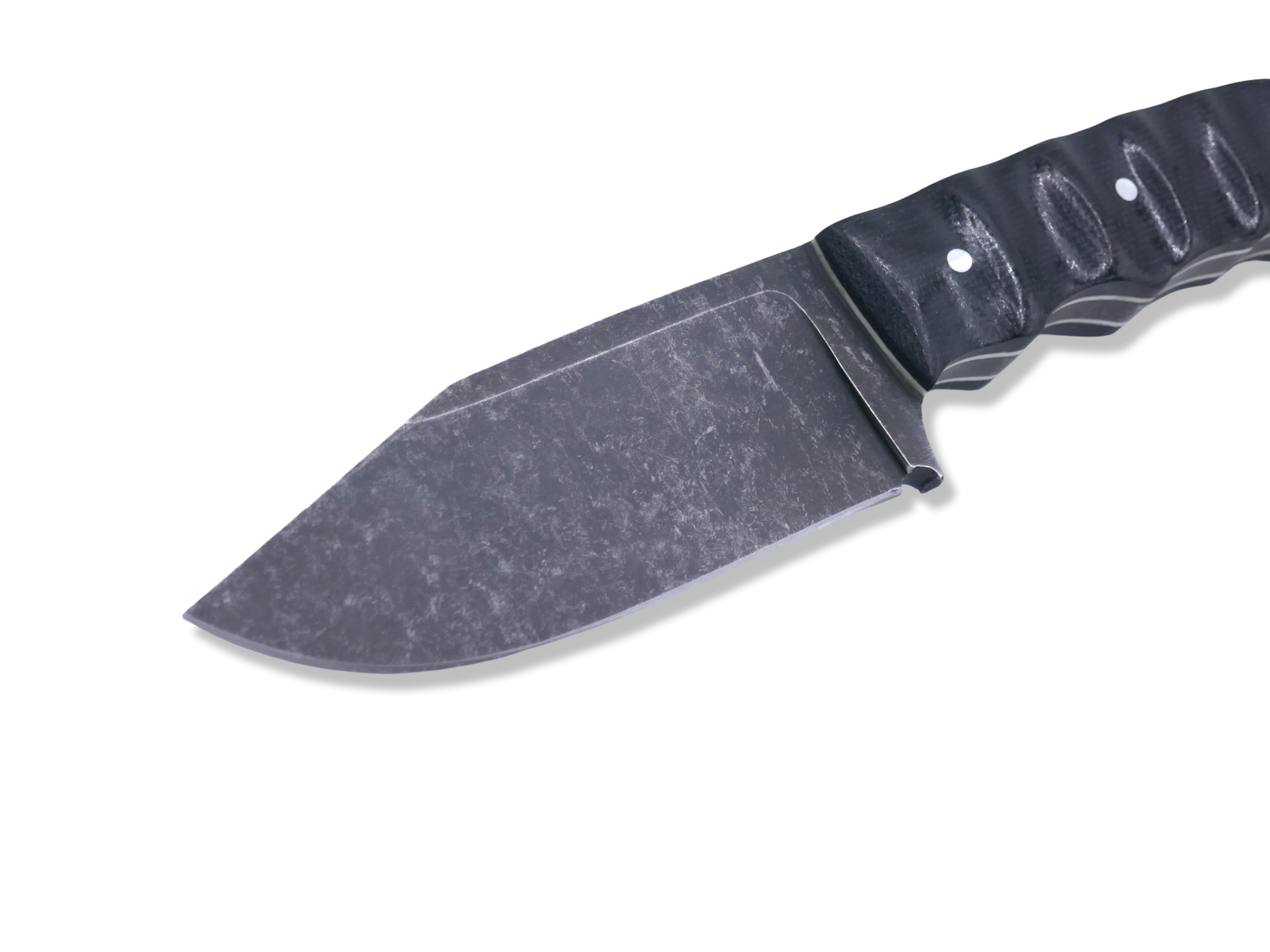 Slayer Mini Hollow Grind Custom - Dark Stonewash / Black Micarta / White G-10 Liner / SHEATH INCLUDED