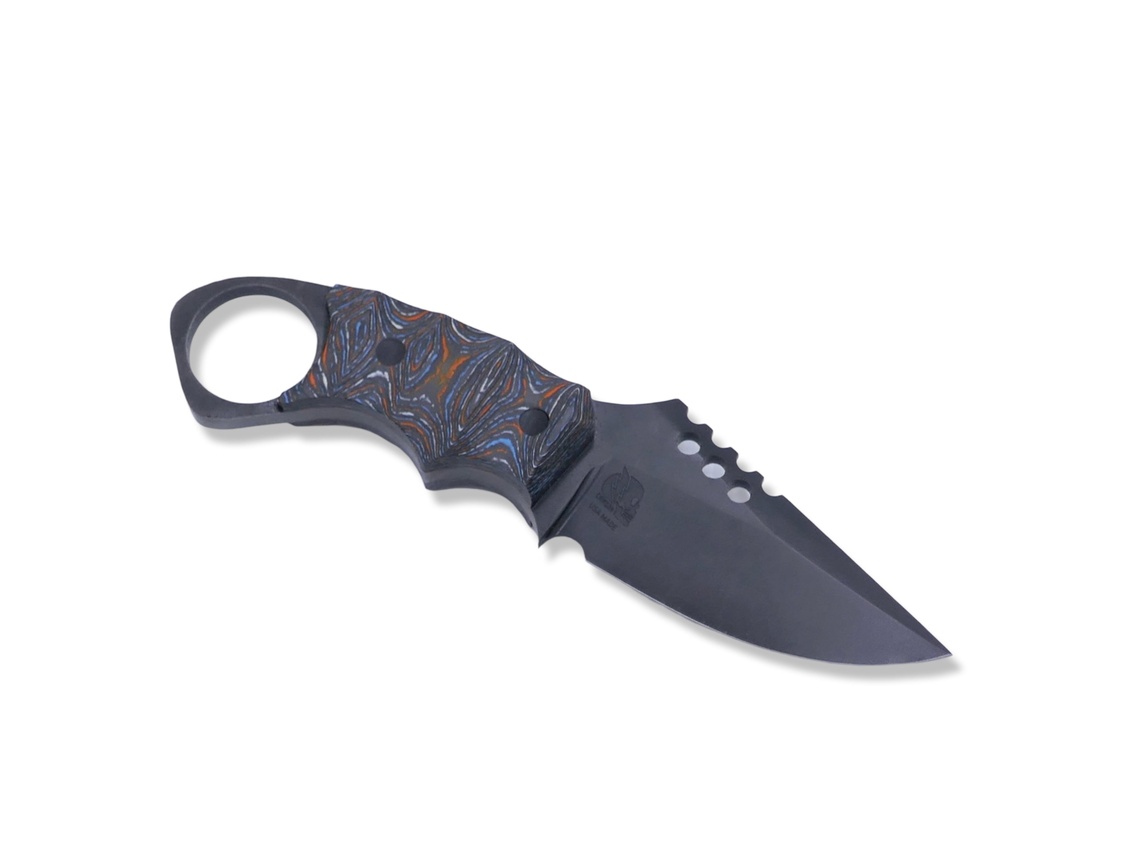 IRON WOLF Custom 1 of 1  - Tungsten Finish / Camo Carbon Handle / Carbon Fiber Pins
