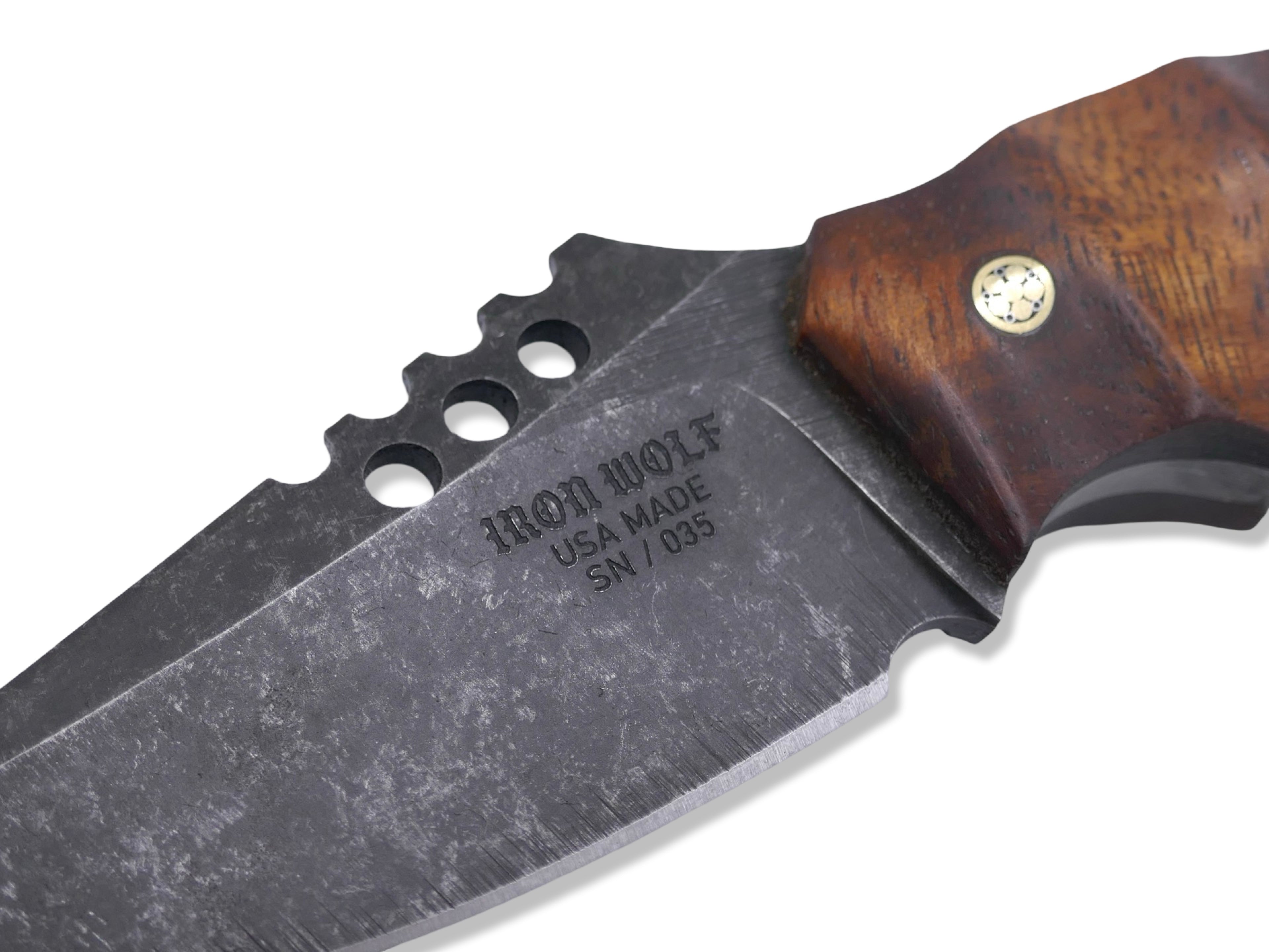 IRON WOLF Custom 1 of 1  -  Dark Stonewash / Hawaiian Koa / Mosaic Pins