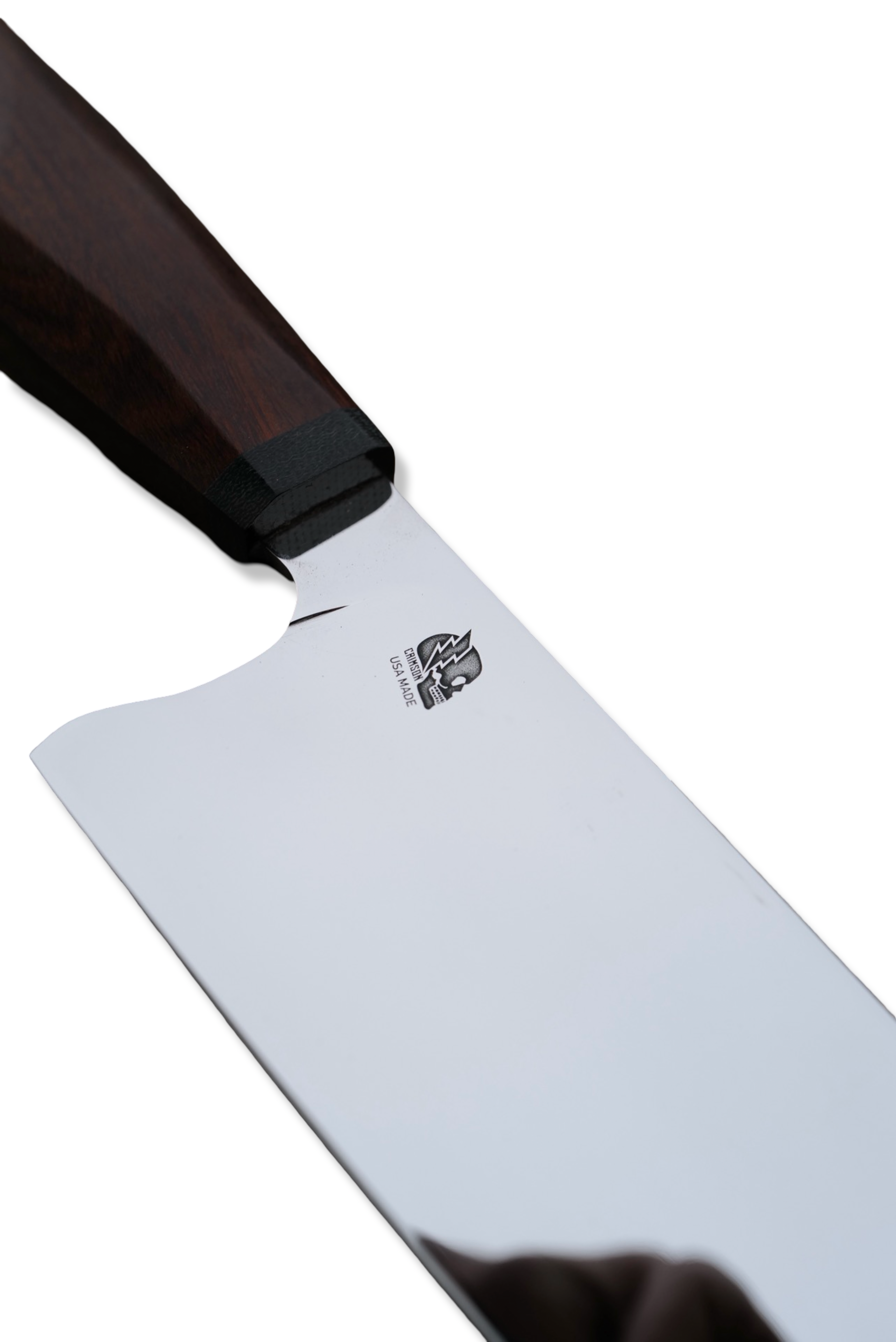 Custom Hidden Tang Chef - Mirror Polish / Iron Wood + Micarta Handle