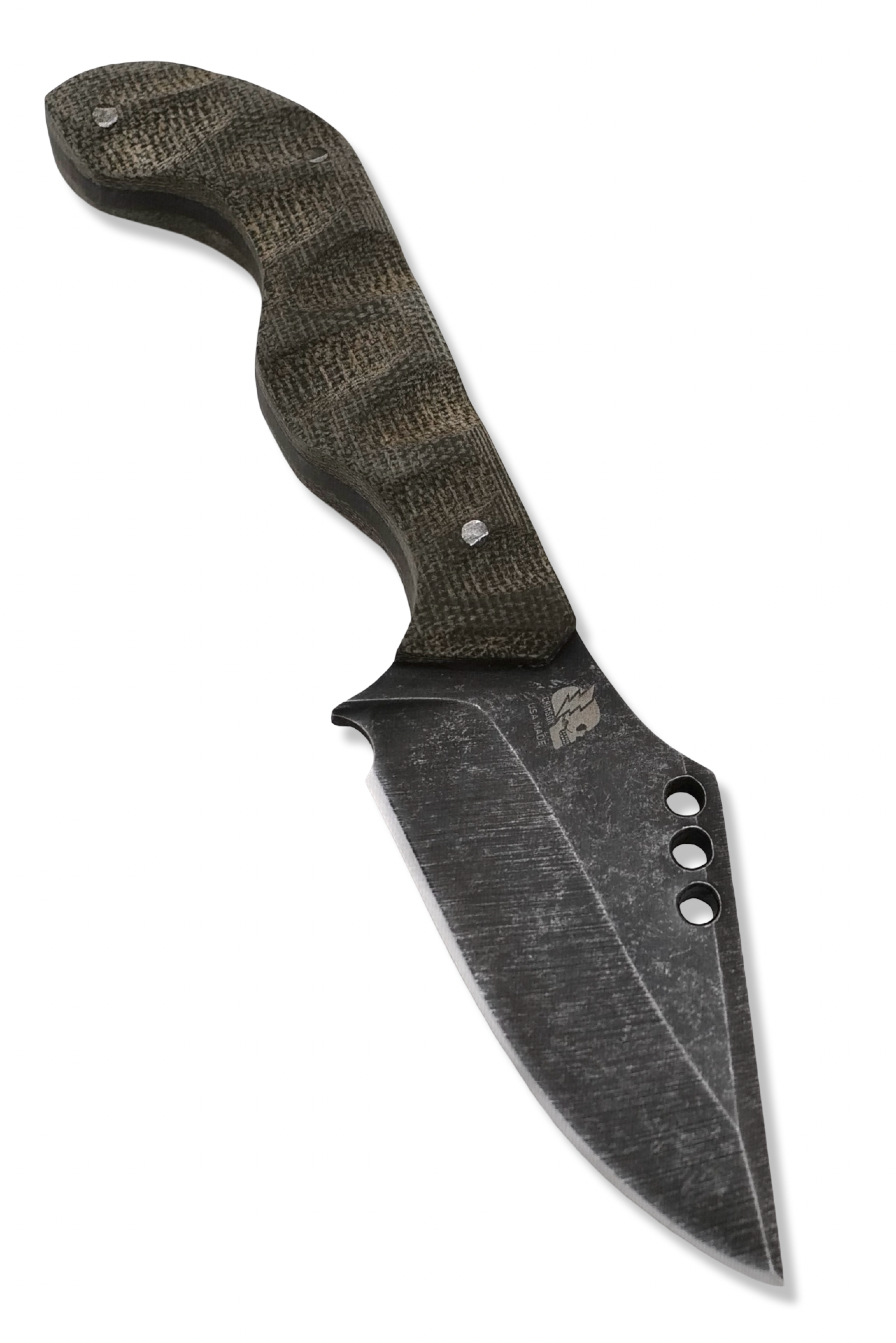 Flum - Dark Stonewash / OD Green Micarta Handle