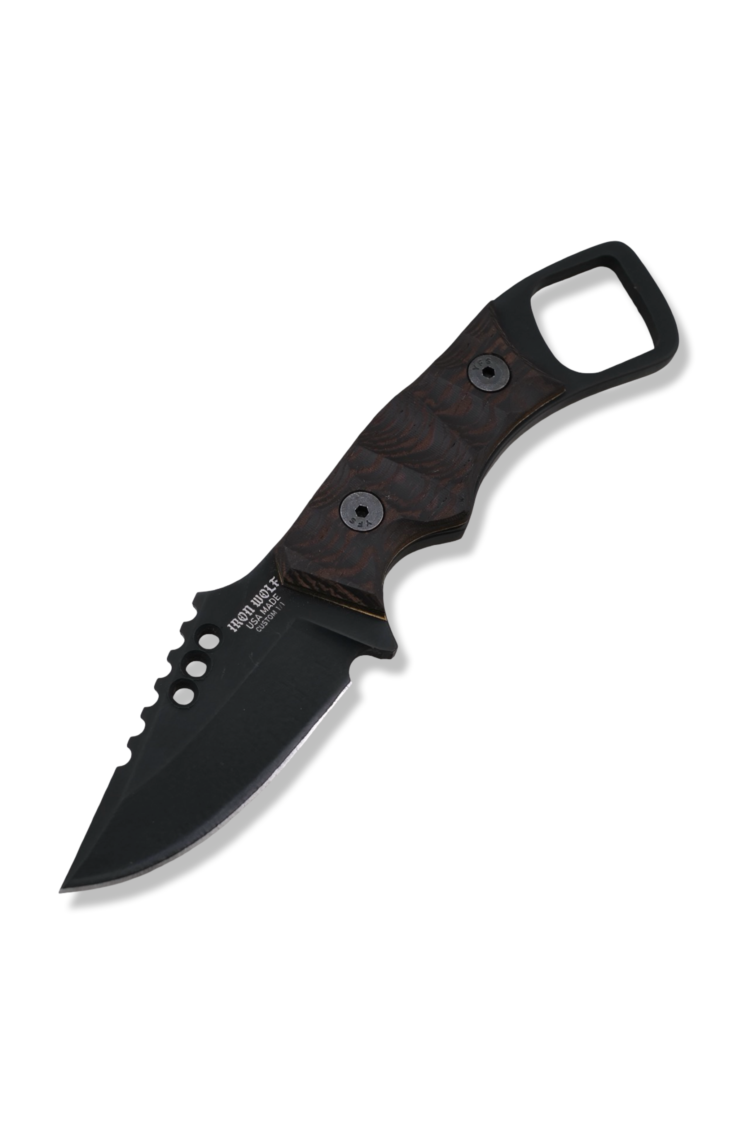 RPM Iron Wolf Custom 1/1  - Black Cerakote / Wenge w/ Brass Liner  /  Leather Sheath Included