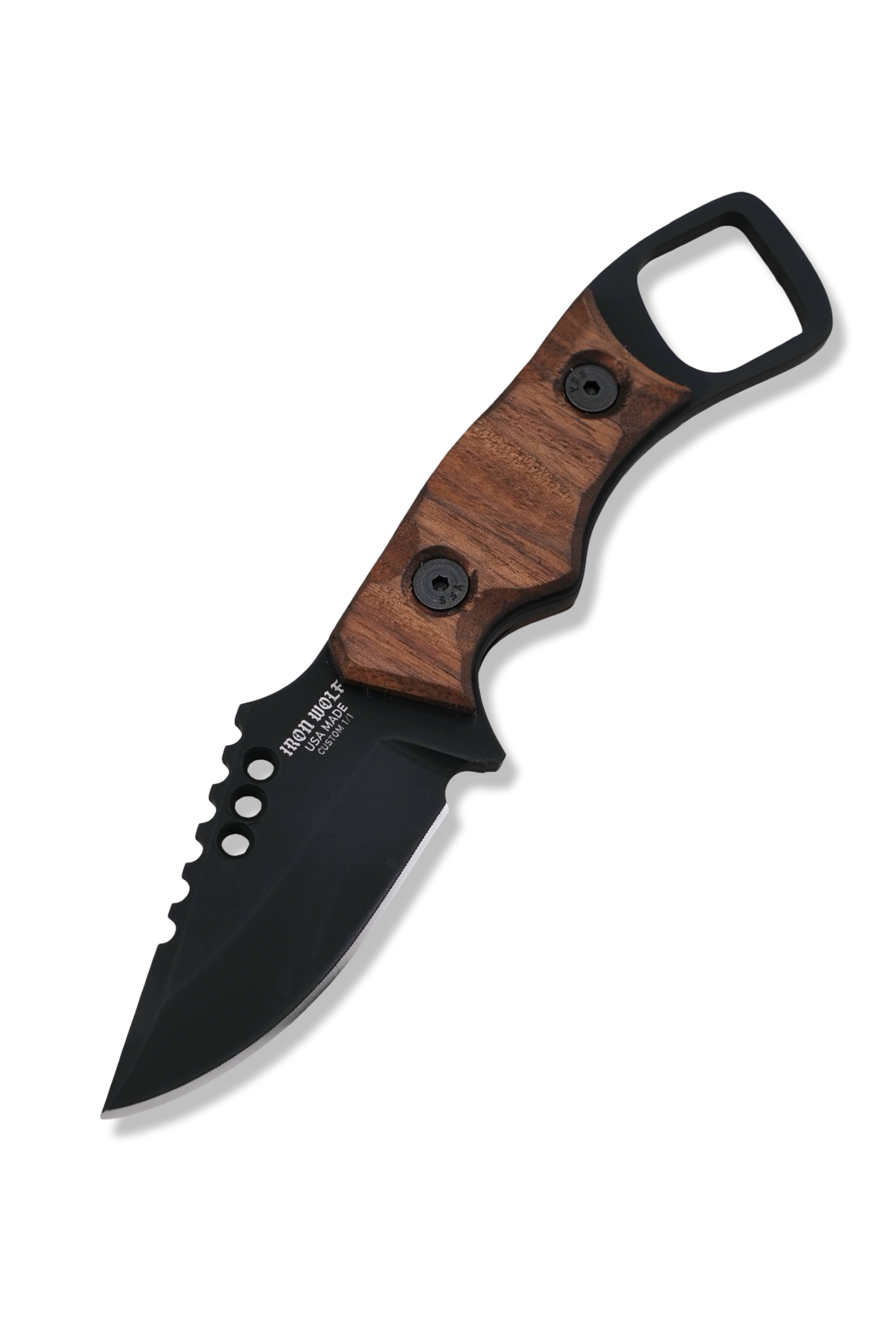 RPM Iron Wolf Custom 1/1  - Black Cerakote / Walnut Handle / Black Liner /  Leather Sheath Included